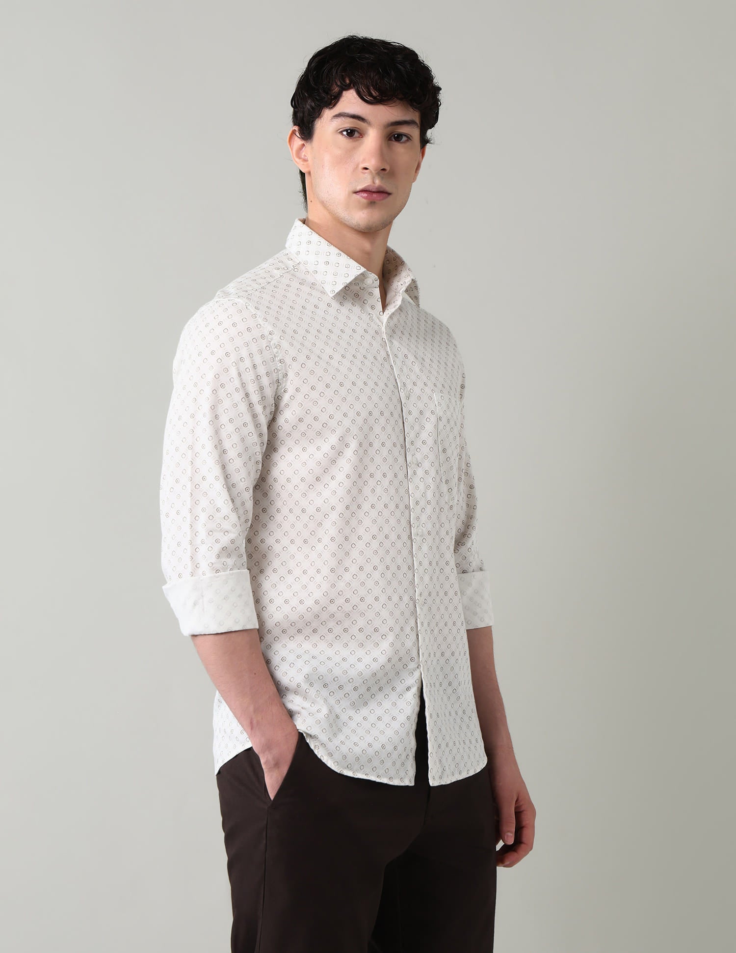 Geometric Printed Slim Fit Shirt