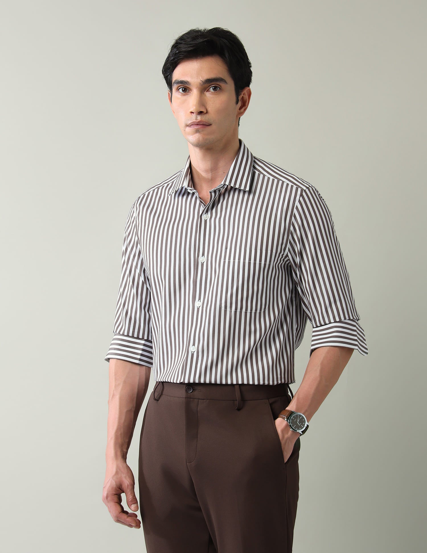 Power Pulse Vertical Striped Regular Fit Shirt