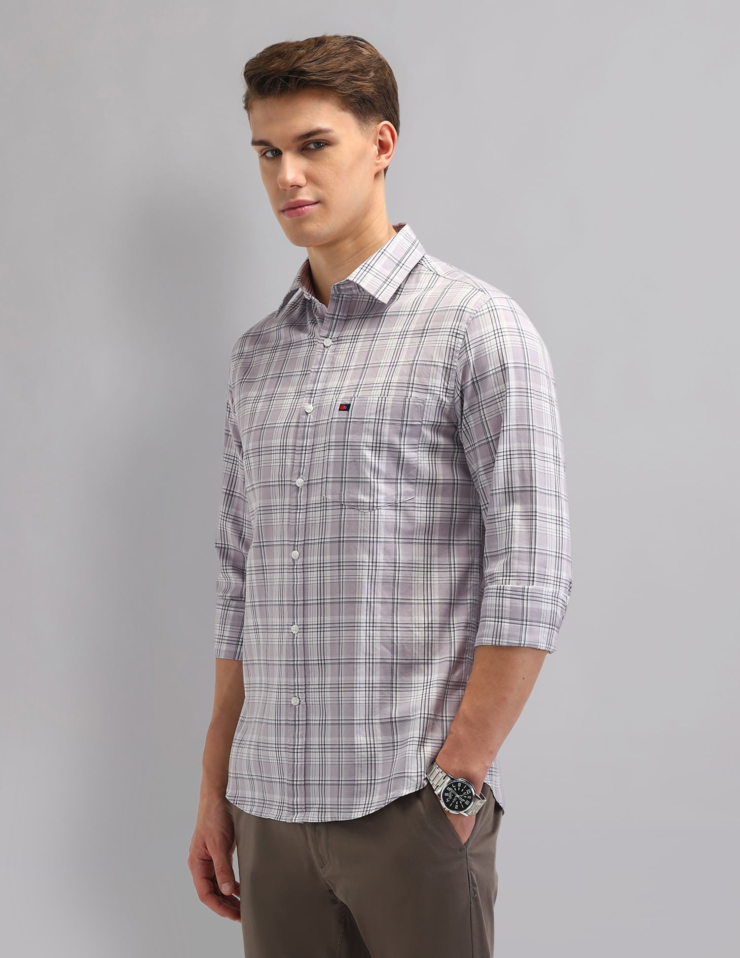 Corporate Sharp Modern Slim Fit Checked Shirt