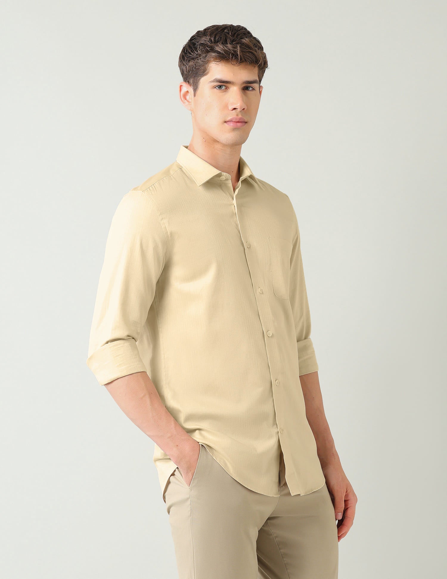 Solid Twill Weave Regular Fit Shirt