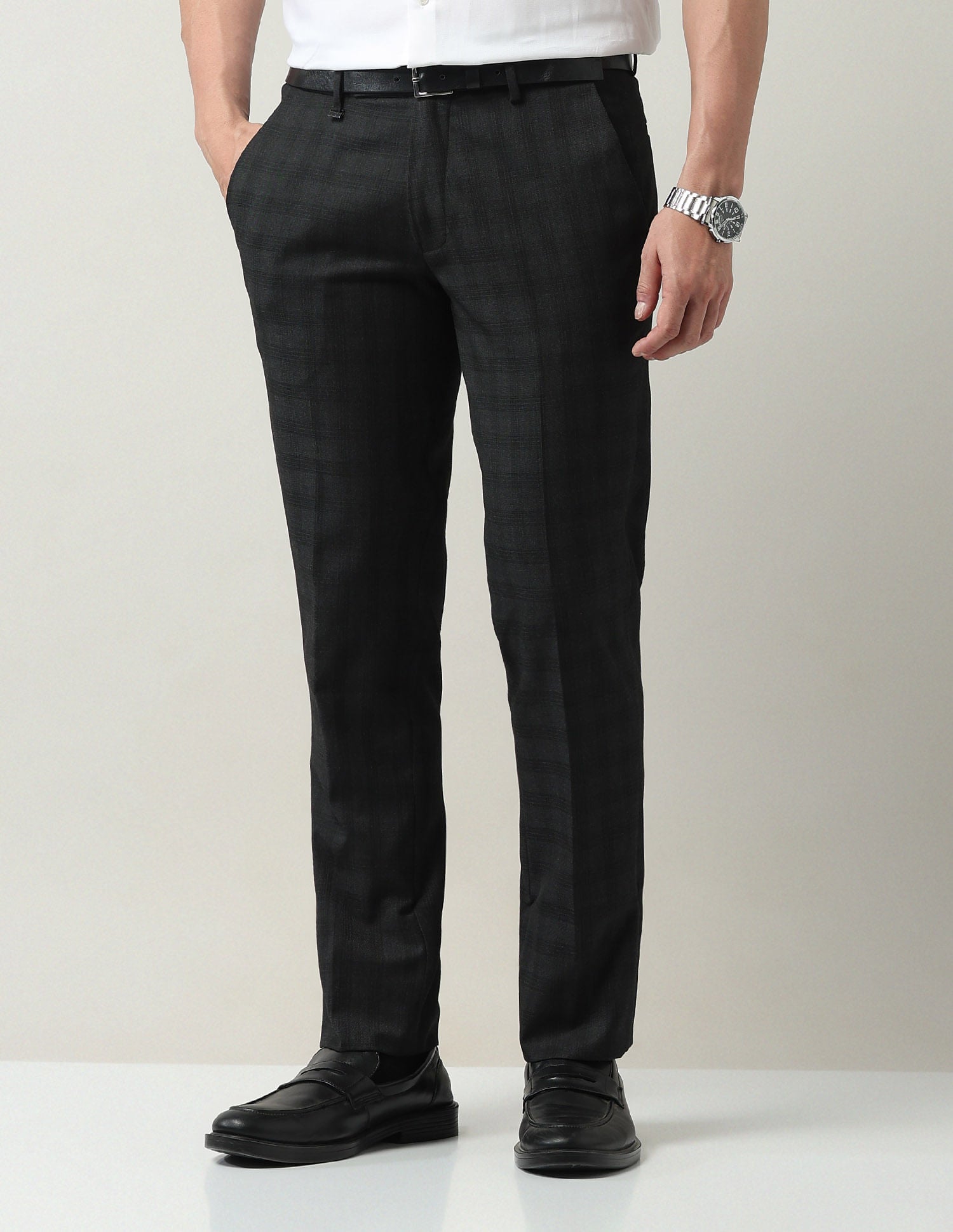 Slim Fit Solid Trousers