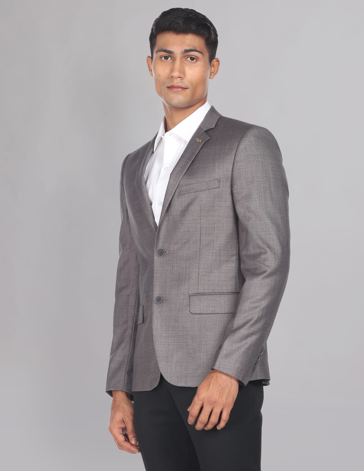 Regular Fit Heathered Twill Blazer