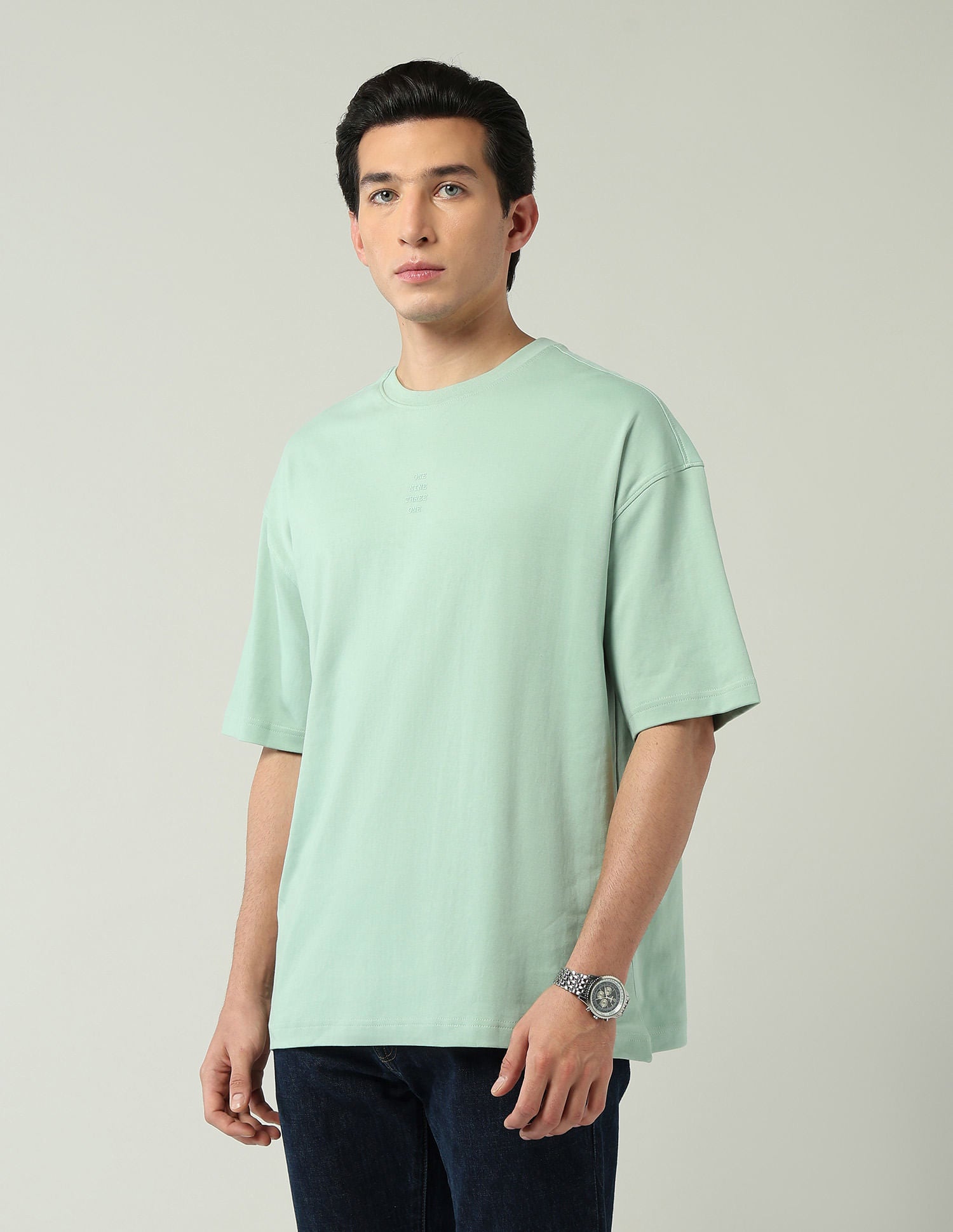 Street-Style Oversized Fit Solid T-Shirt