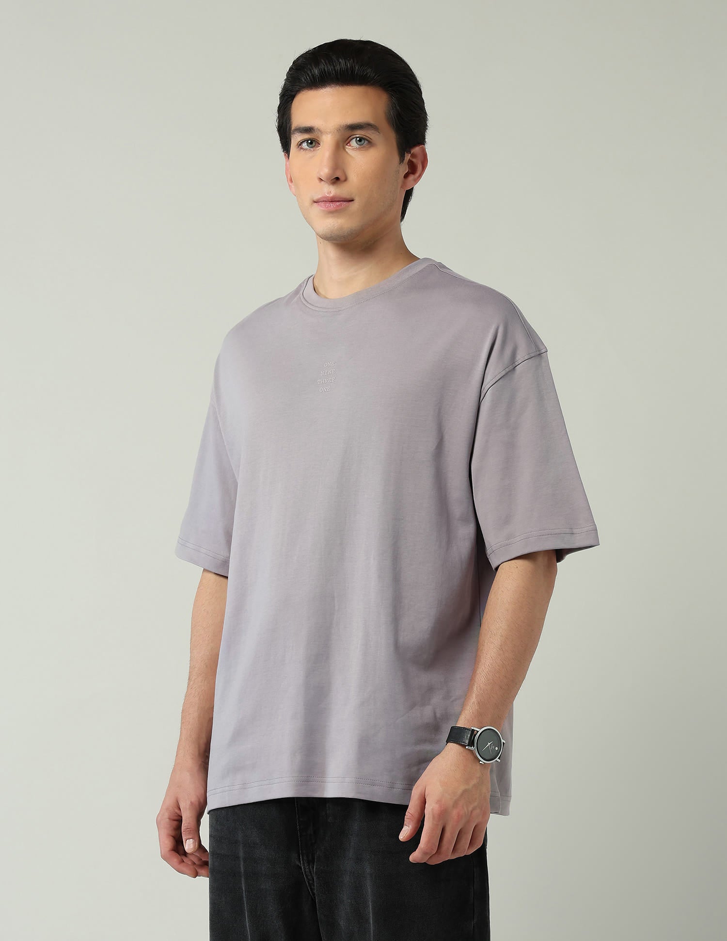Street-Style Oversized Fit Solid T-Shirt