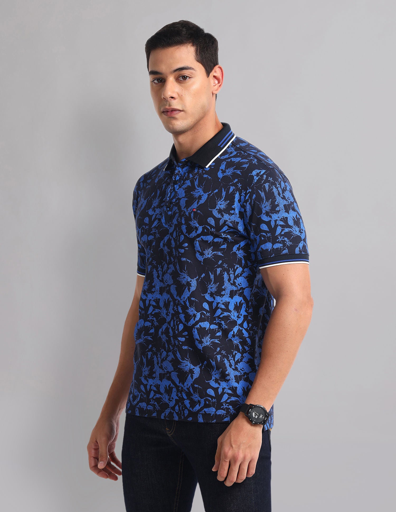 Style Ease Floral Print Real Deal Polo Shirt