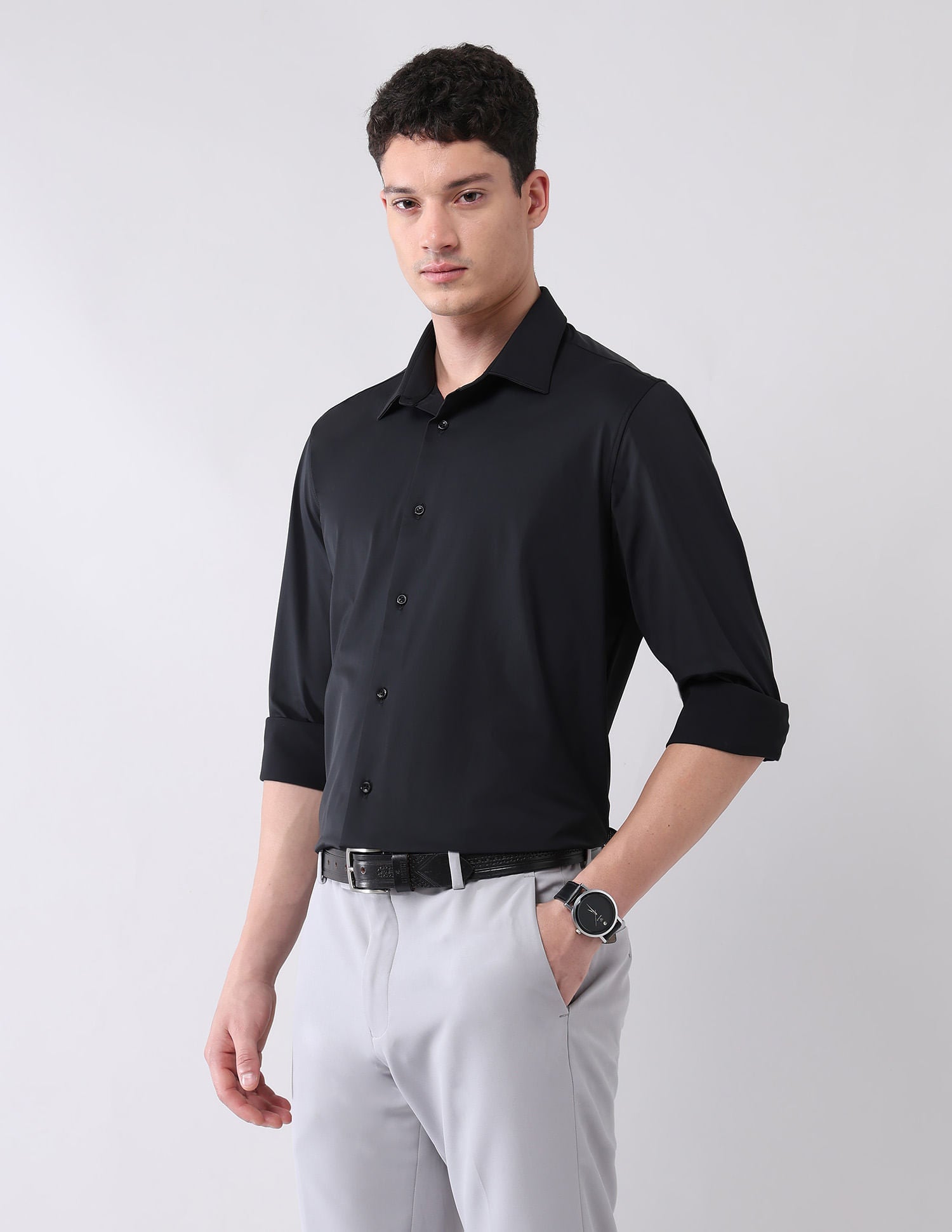 Stylish Hypermove Solid Shirt