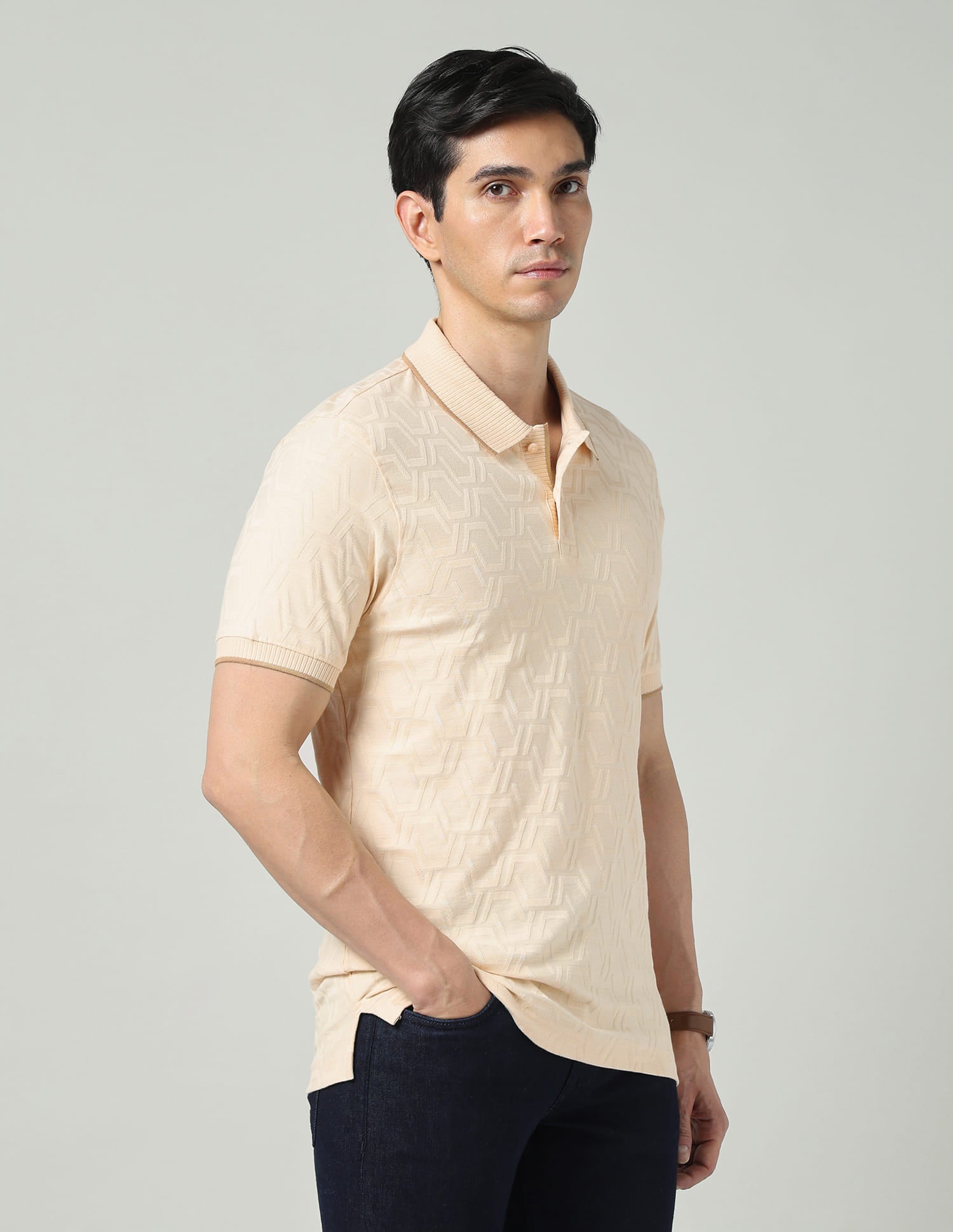 City Drift Textured Slim Fit Polo Shirt