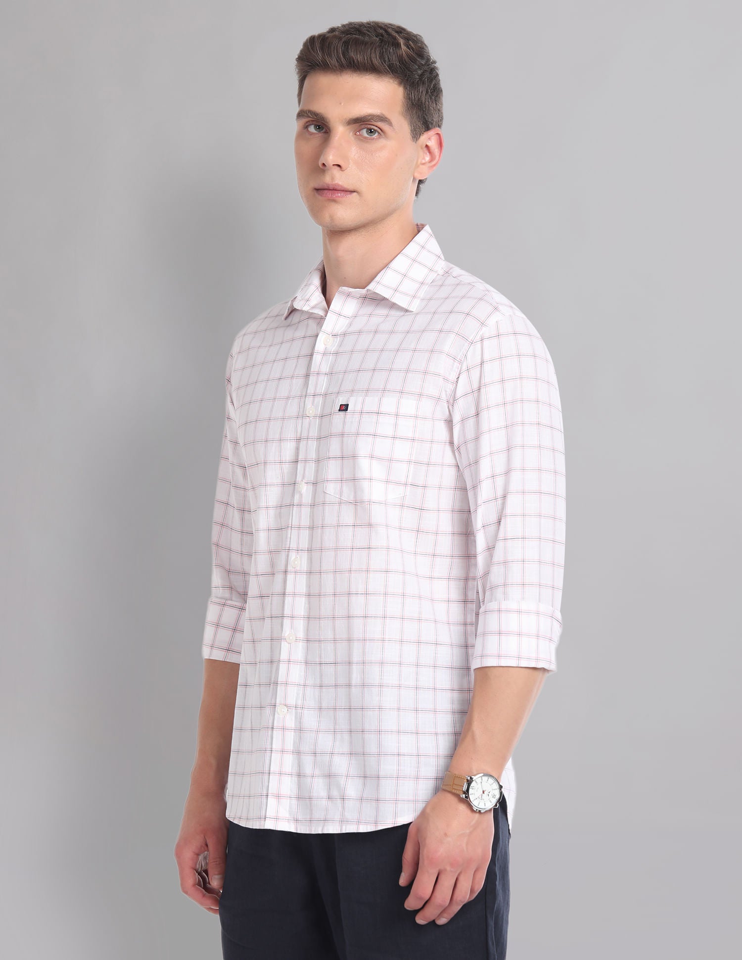 Modern-Edged Tartan Check Cotton Summer Shirt