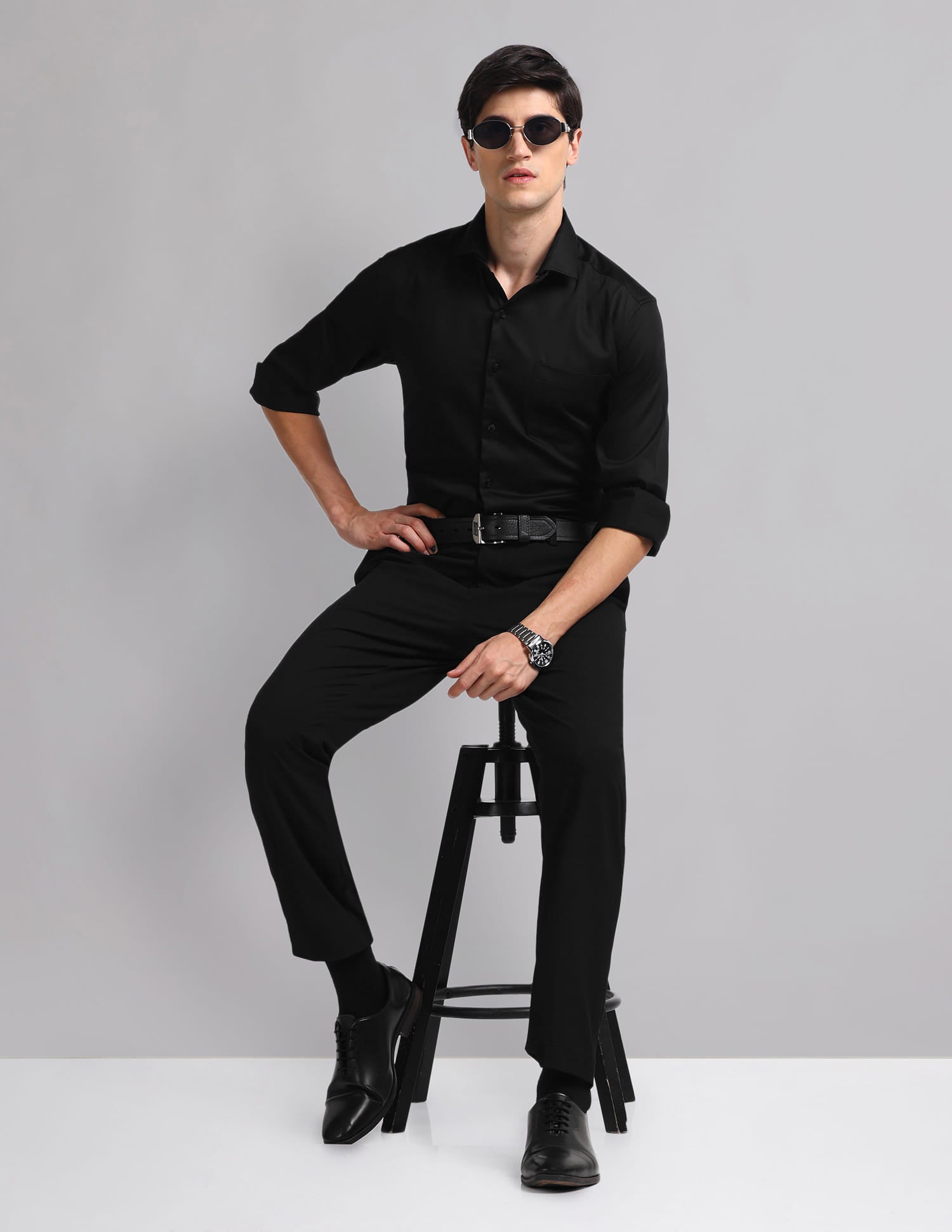 Classic-Coded Convertible 3 Collar Modern Fit Shirt