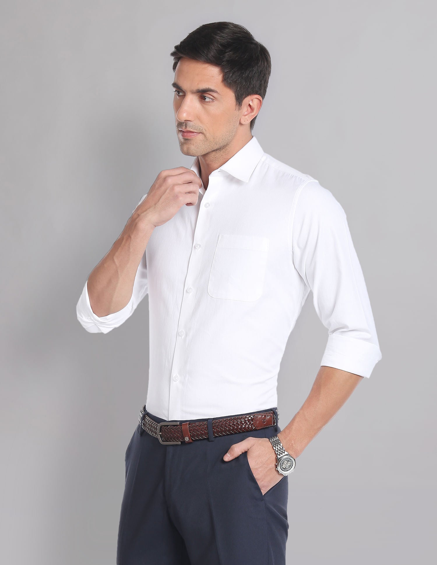 Stylish Regular Fit Cotton Dobby Formal Shirt