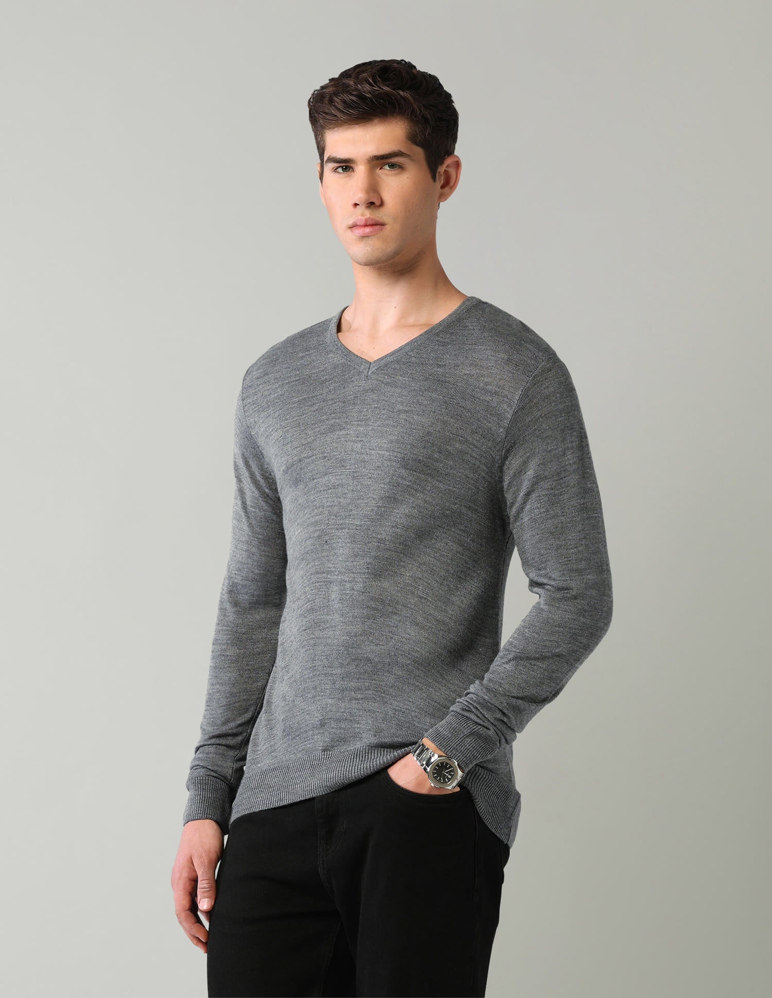 Solid Mens Sweater