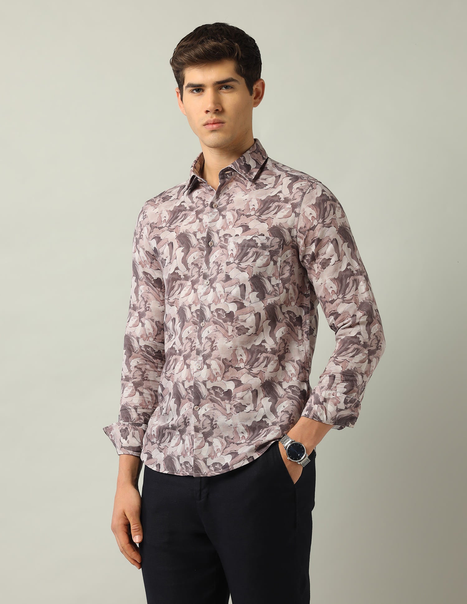 Abstract Printed Modern Slim Fit Shirt