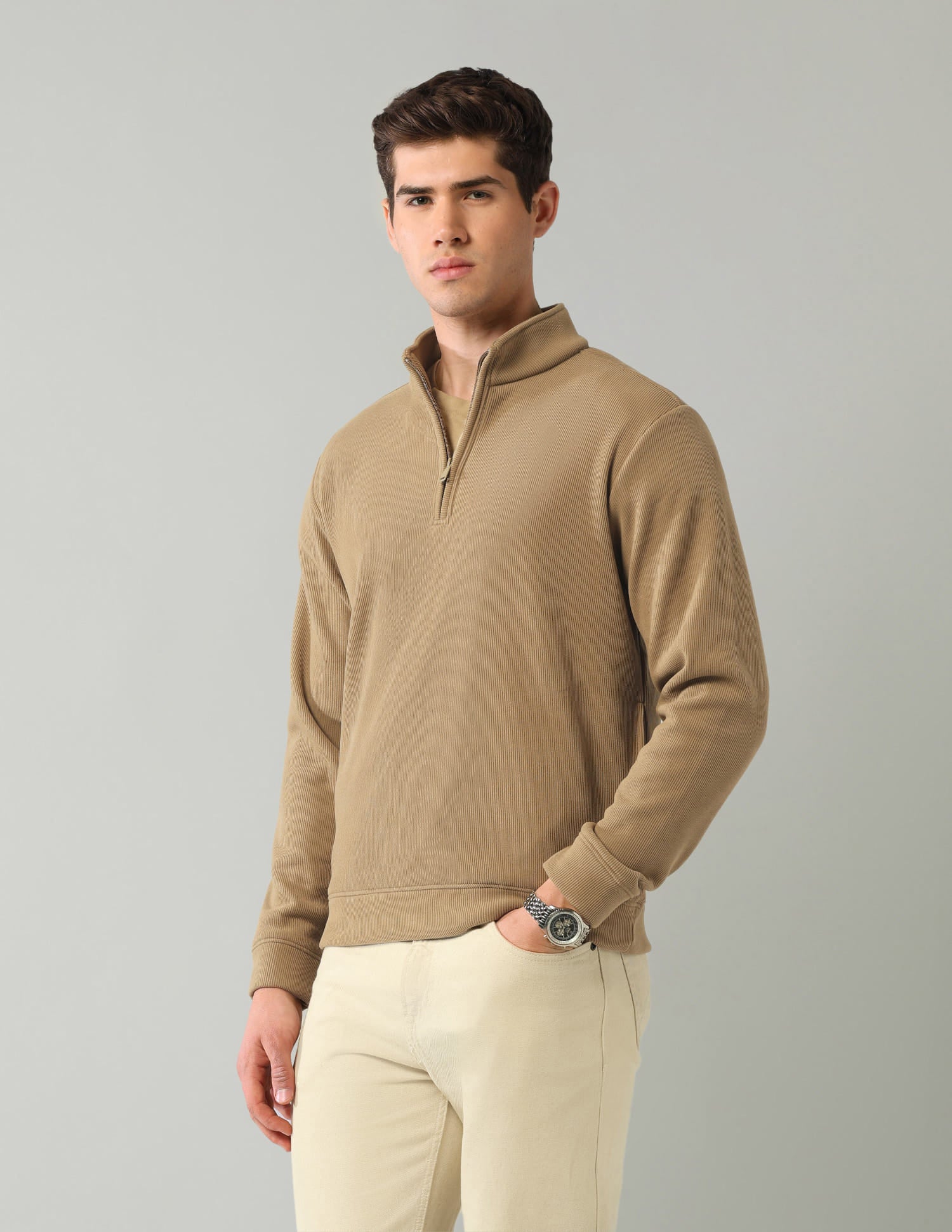 Textured Regular Fit Sweatshirt