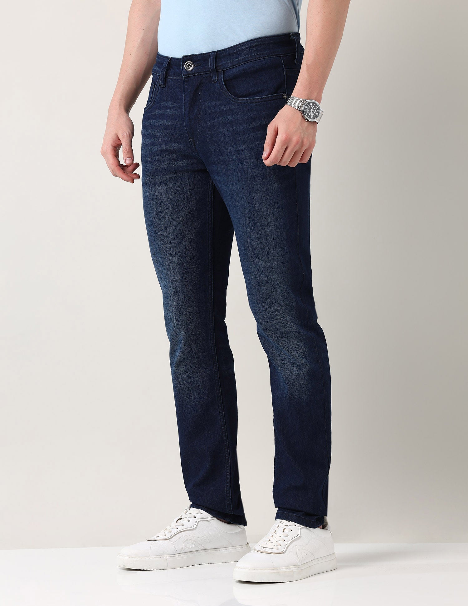 Easy-on slim Fit Mid Rise Jeans