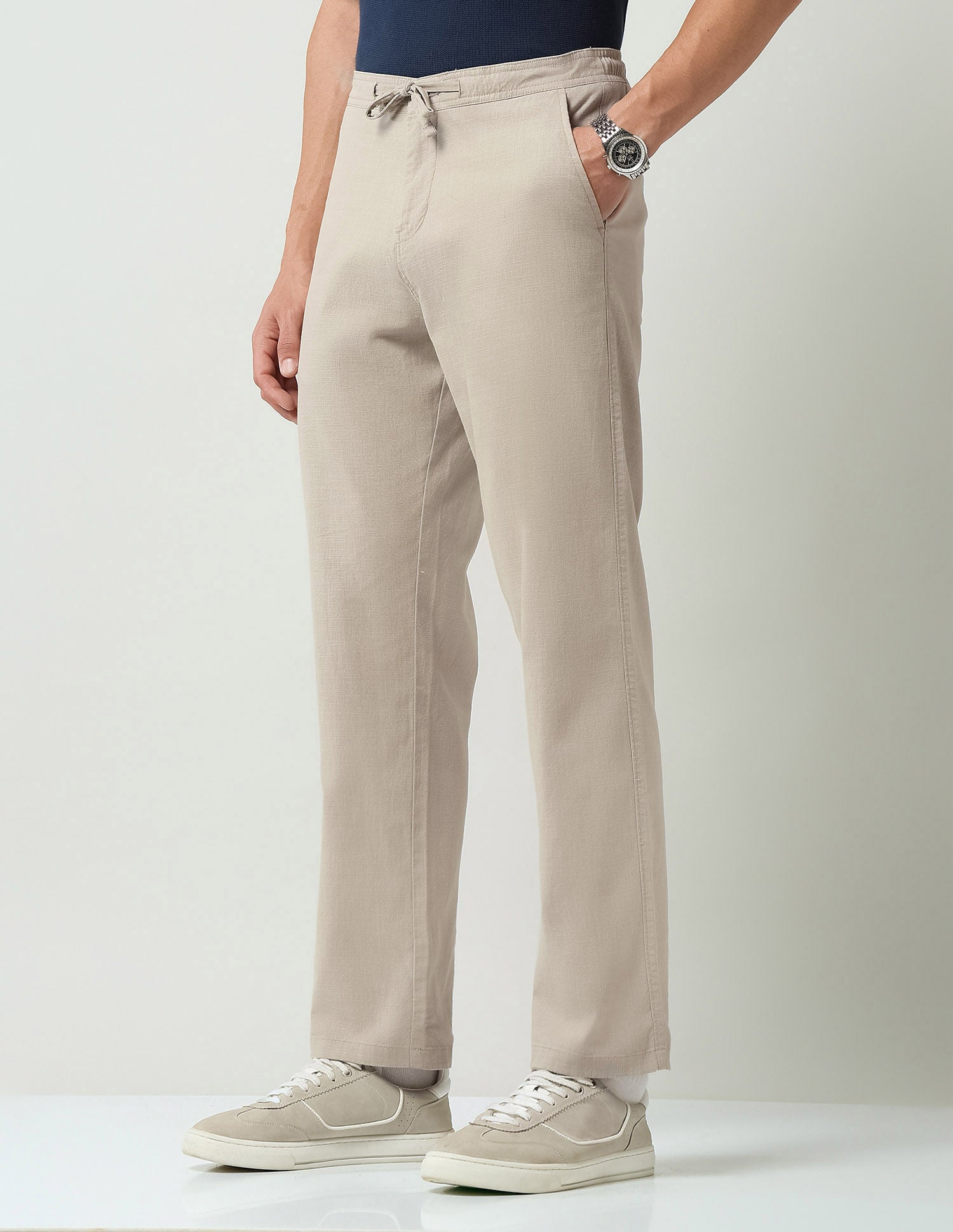 Work Essential mid Rise Regular Fit Trousers