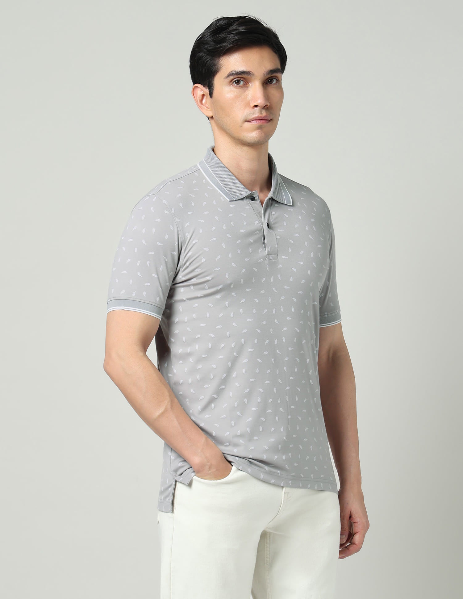 Vintage Cool Geometric Print Slim Fit Polo Shirt