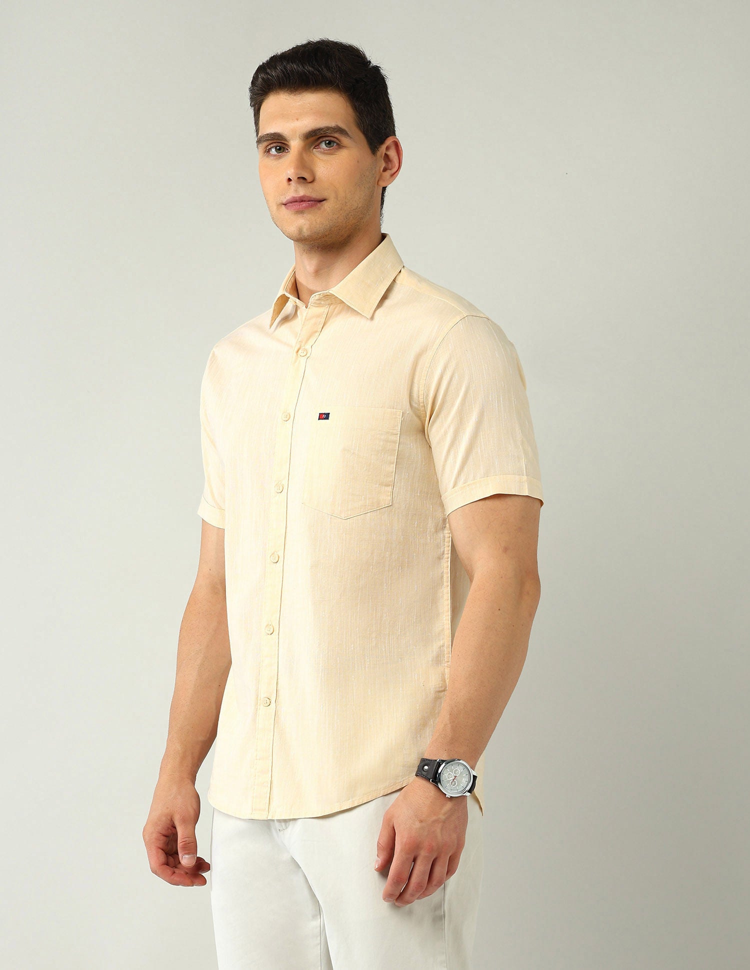 Corporate Ready Modern Slim Fit Self-Design Shirt
