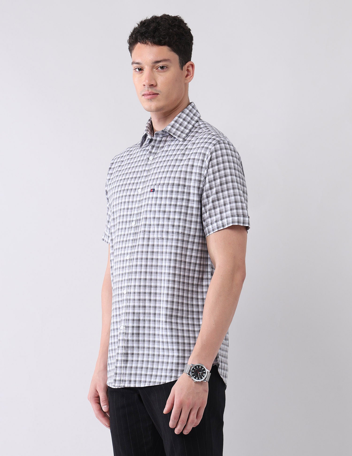 City Chronicles Modern Slim Fit Tartan Checked Shirt