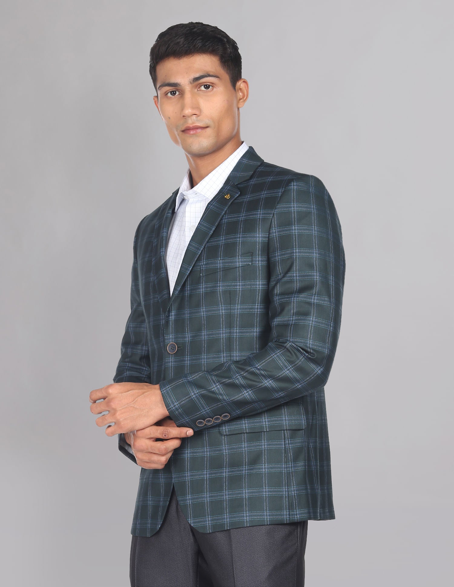 Tartan Check Twill Blazer