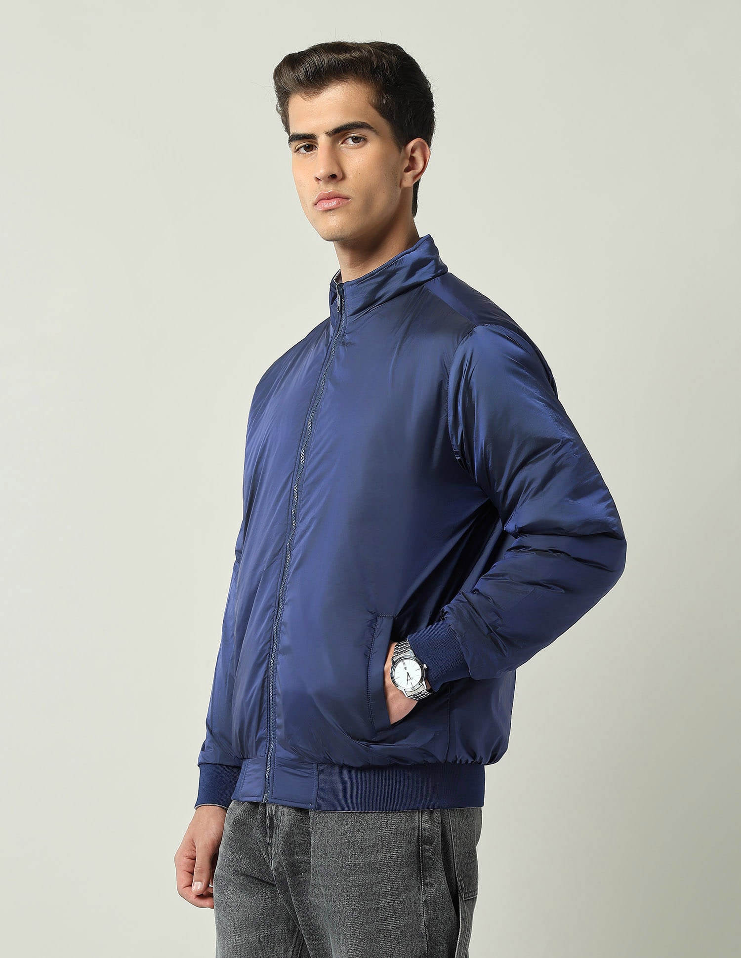 Reversible Regular Fit Bomber Jacket