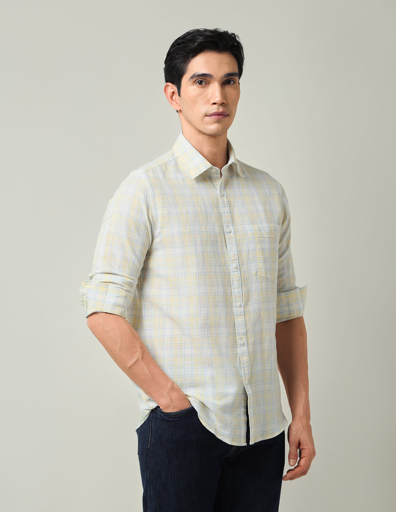 Essential Plaid Checked Slim Fit Oxford Shirt