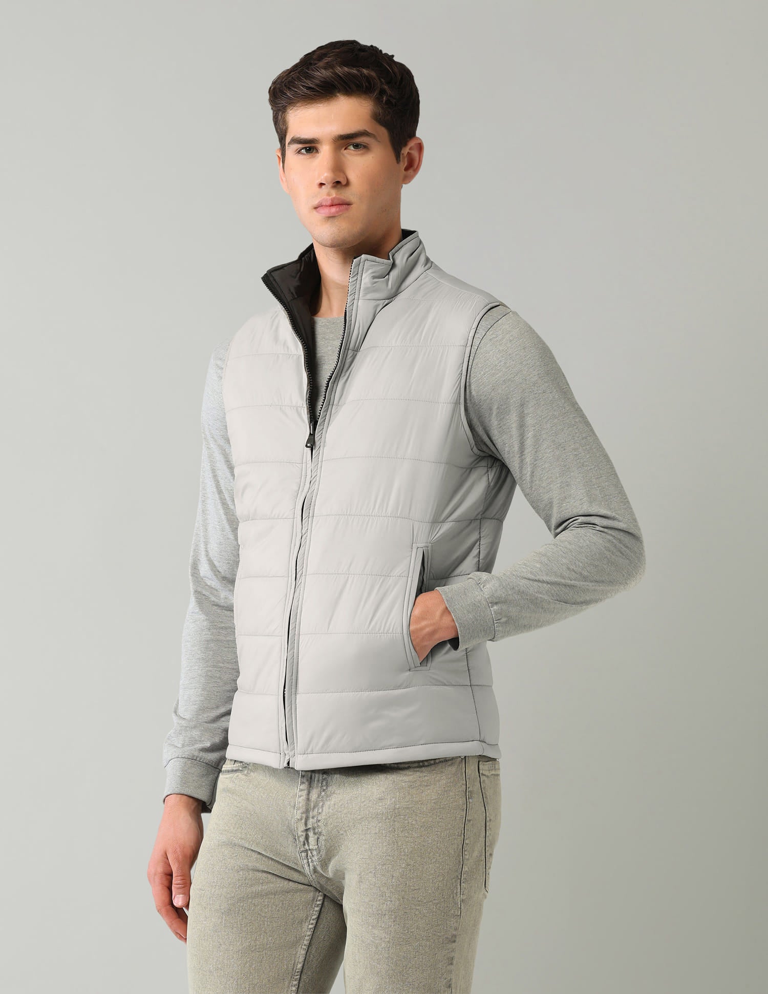 Solid Regular Fit Puffer Jacket