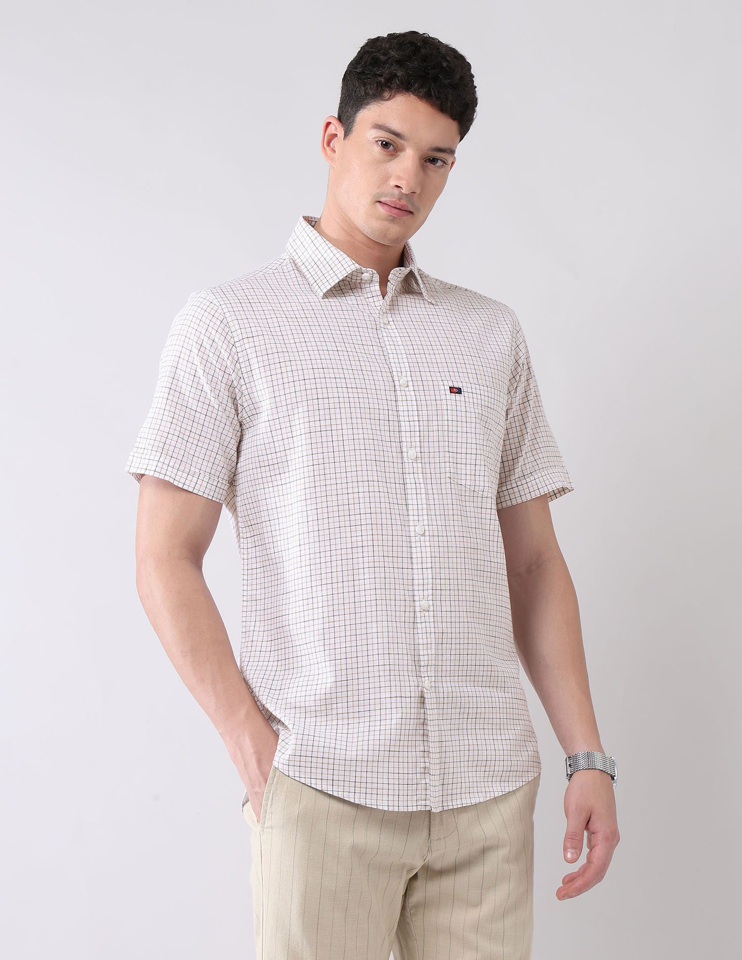City Chronicles Modern Slim Fit Tartan Checked Shirt