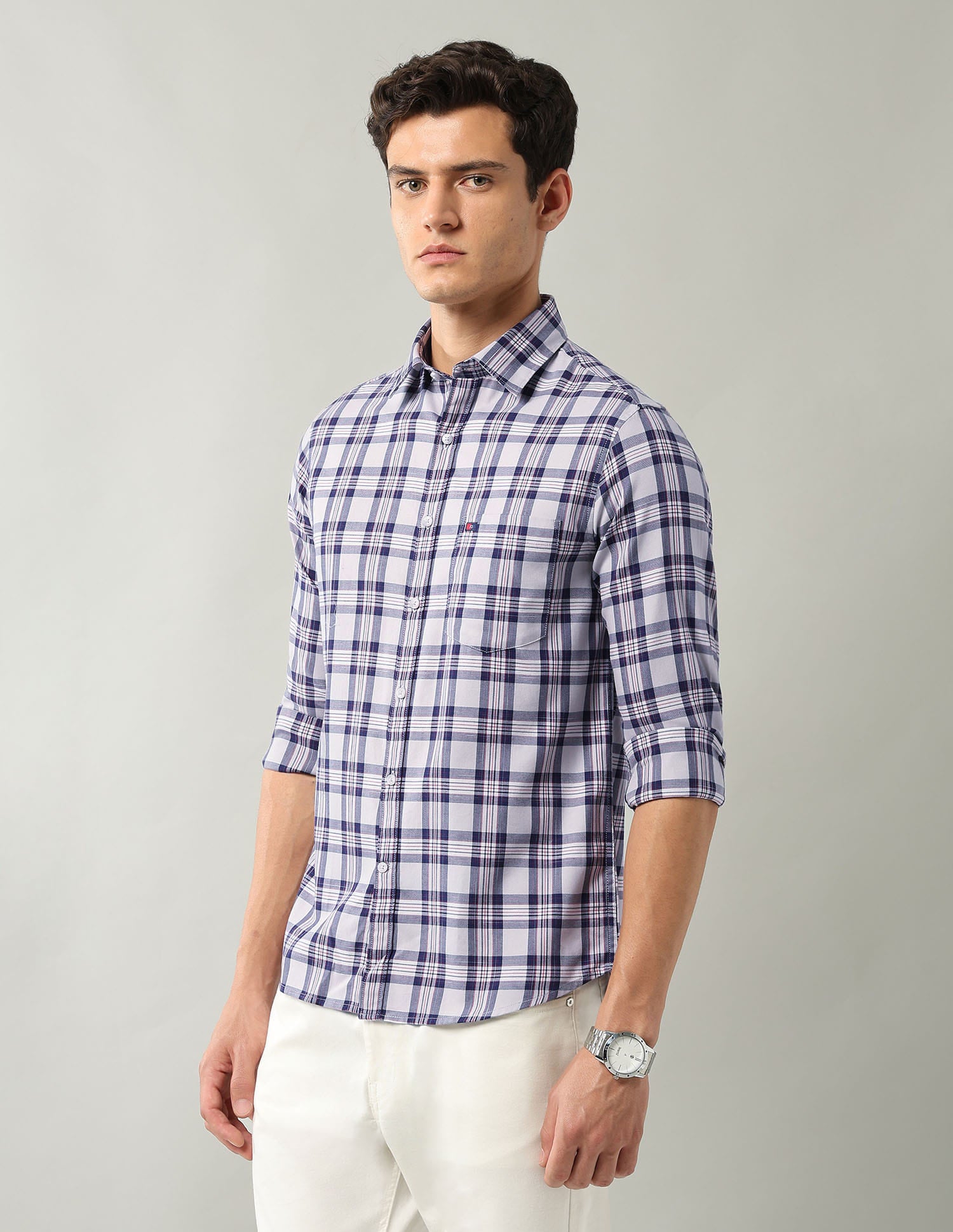 Corporate Sharp Modern Slim Fit Checked Shirt
