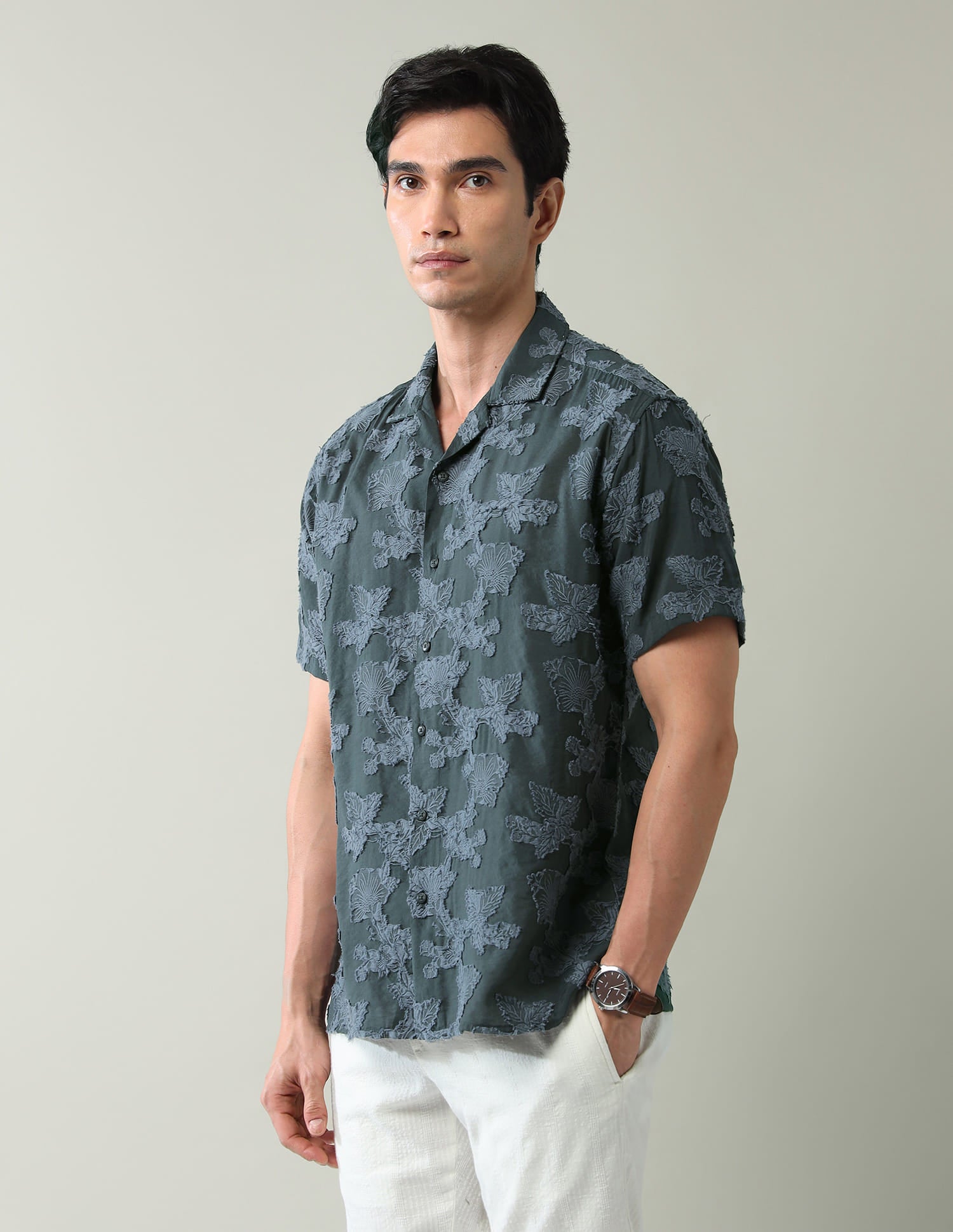 Picture Perfect Floral Print Air Soft Slim Fit Shirt