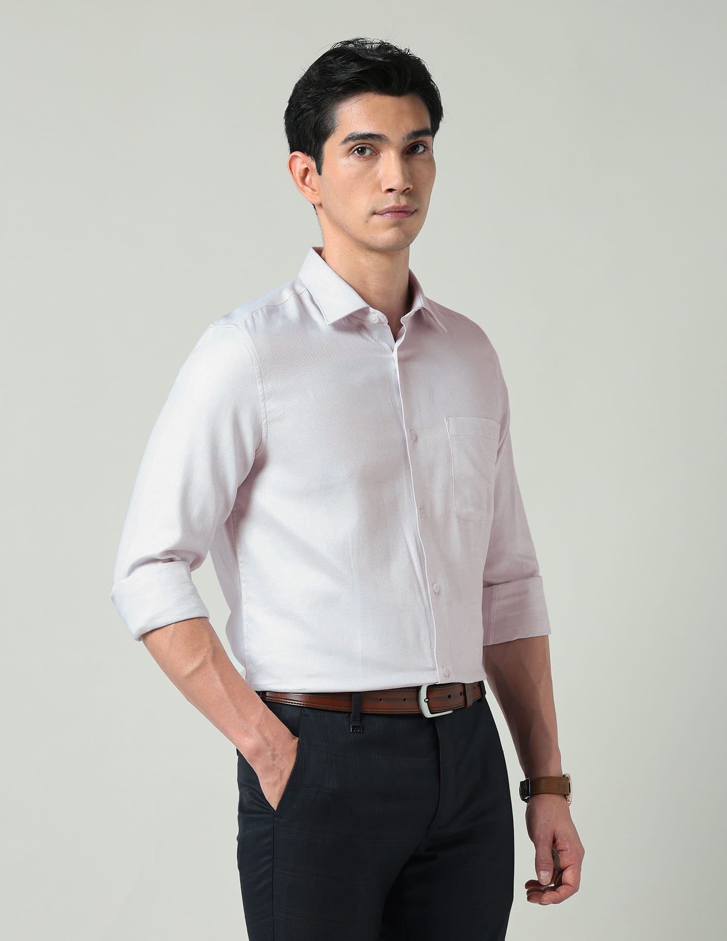Everyday Luxe Solid Twill Regular Fit Shirt