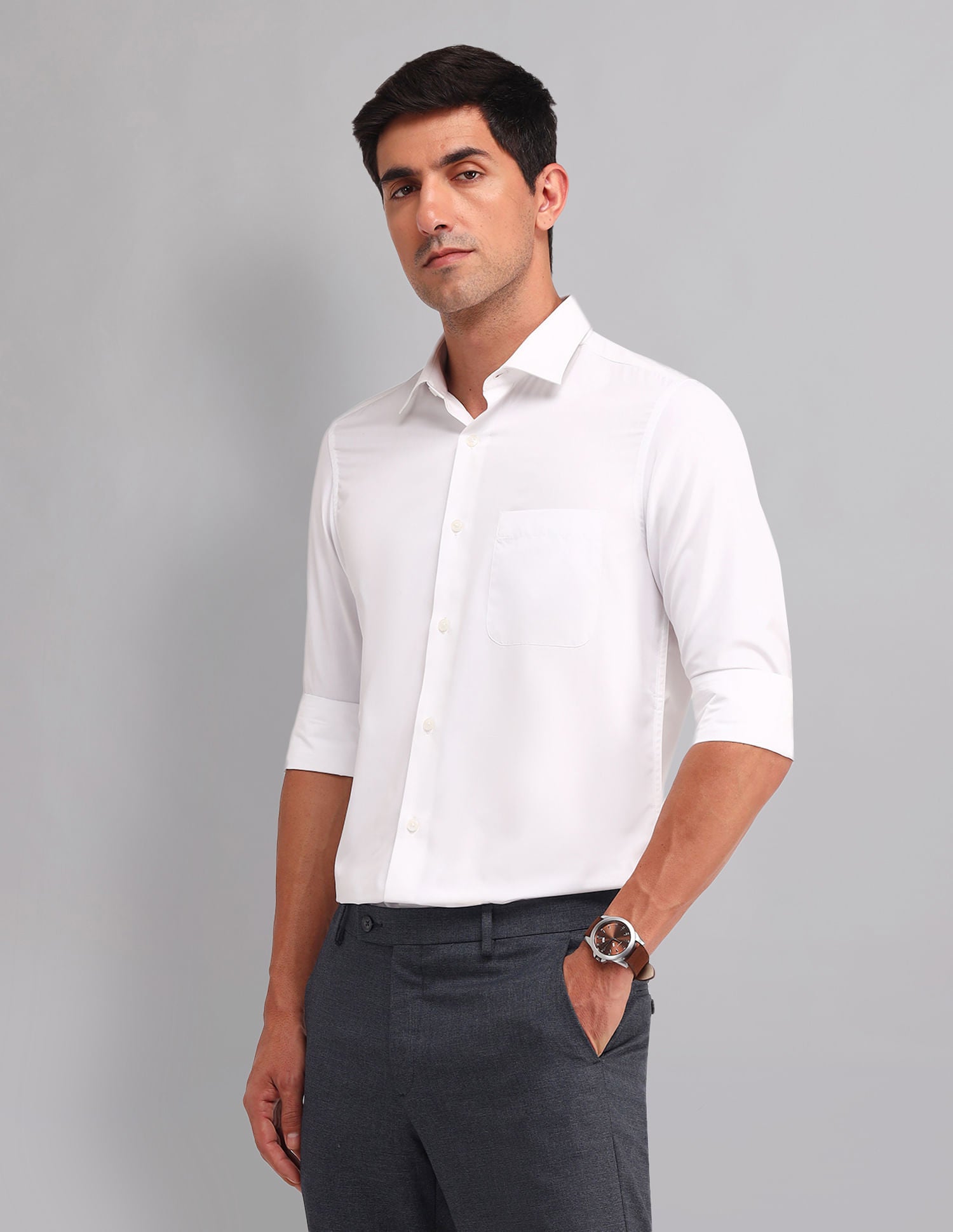 Modern Regular Fit Solid Twill Shirt