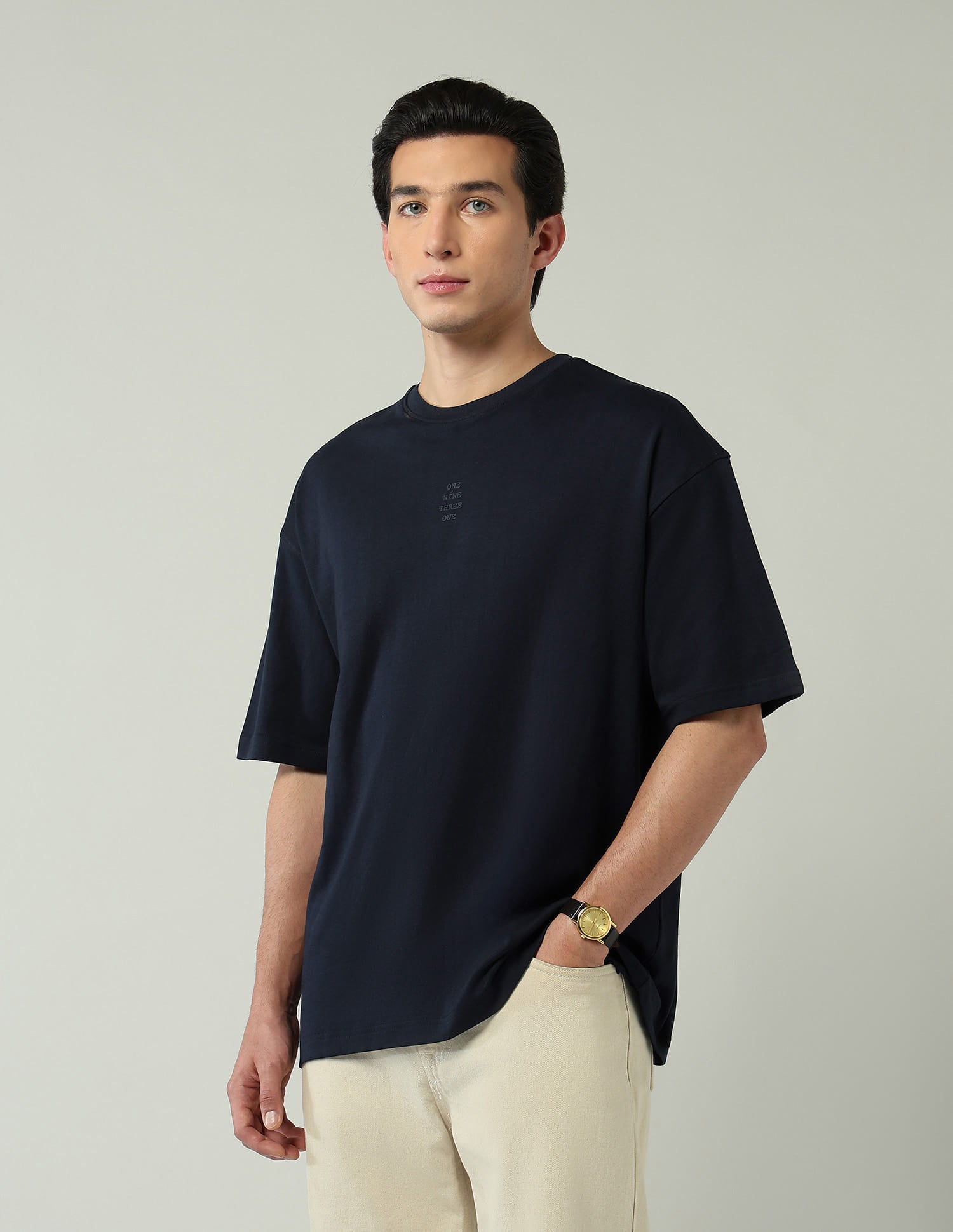 Street-Style Oversized Fit Solid T-Shirt