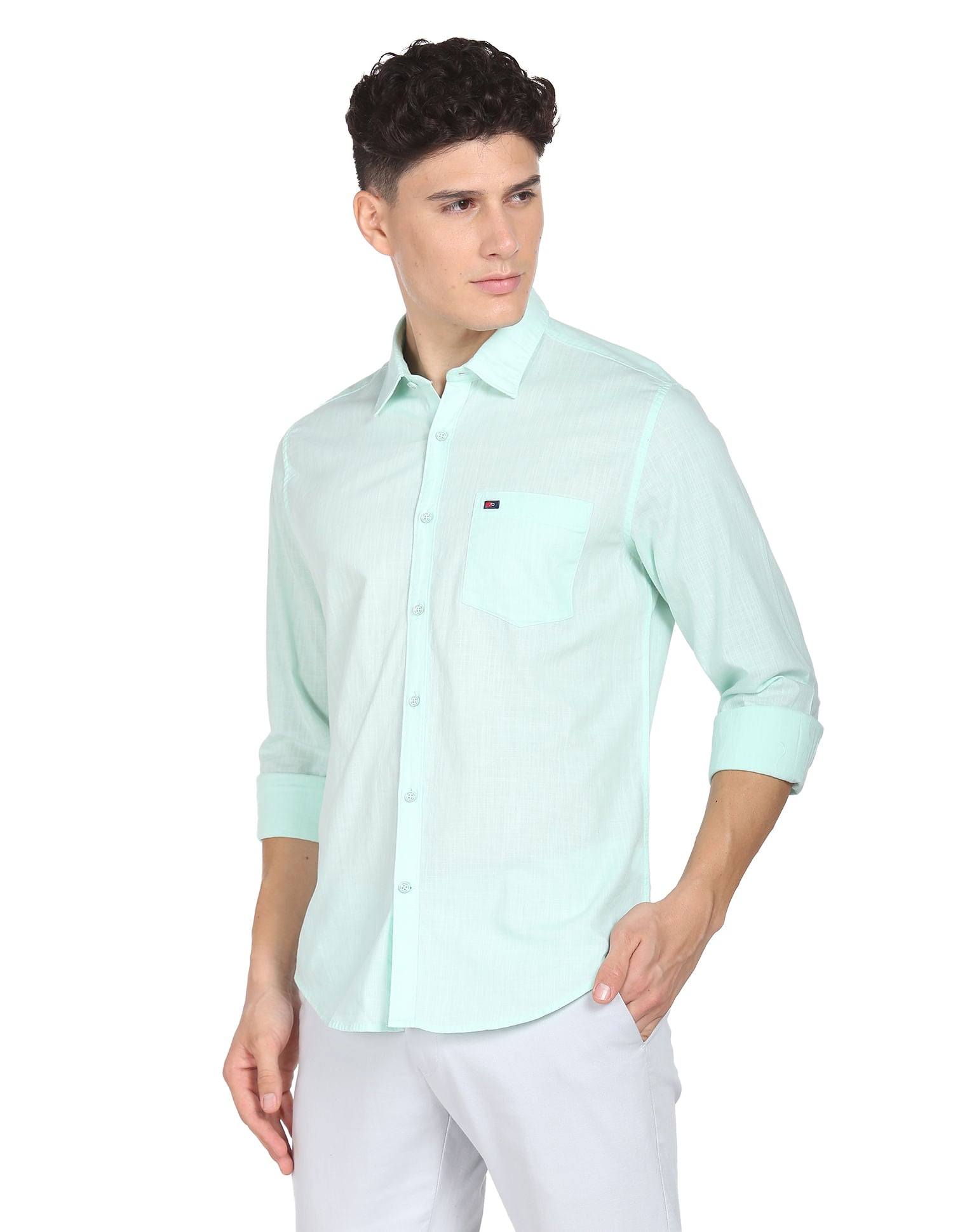Regular Modern Slim Fit Solid Casual Shirt