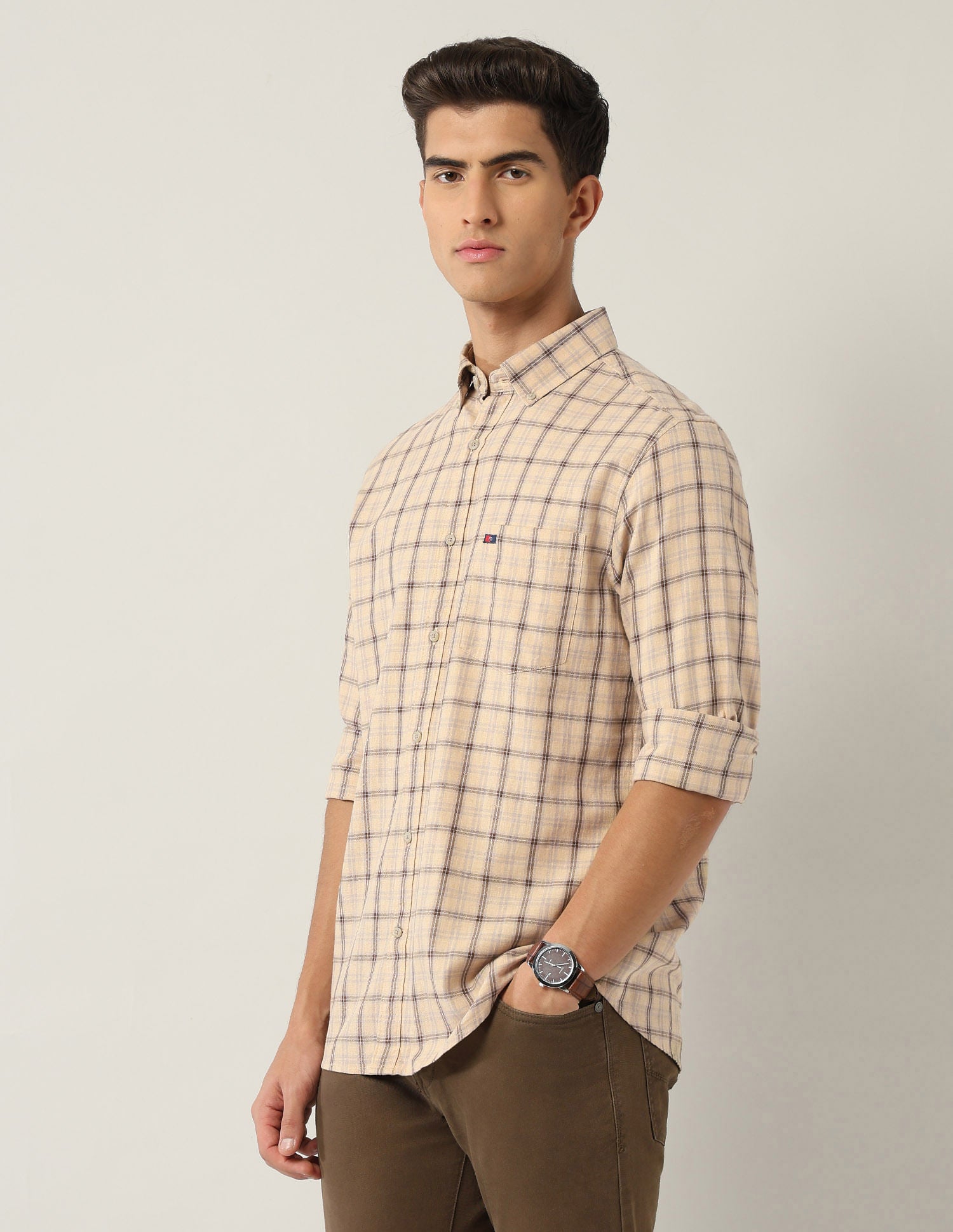 City Chronicles Modern Slim Fit Tartan Checked Shirt