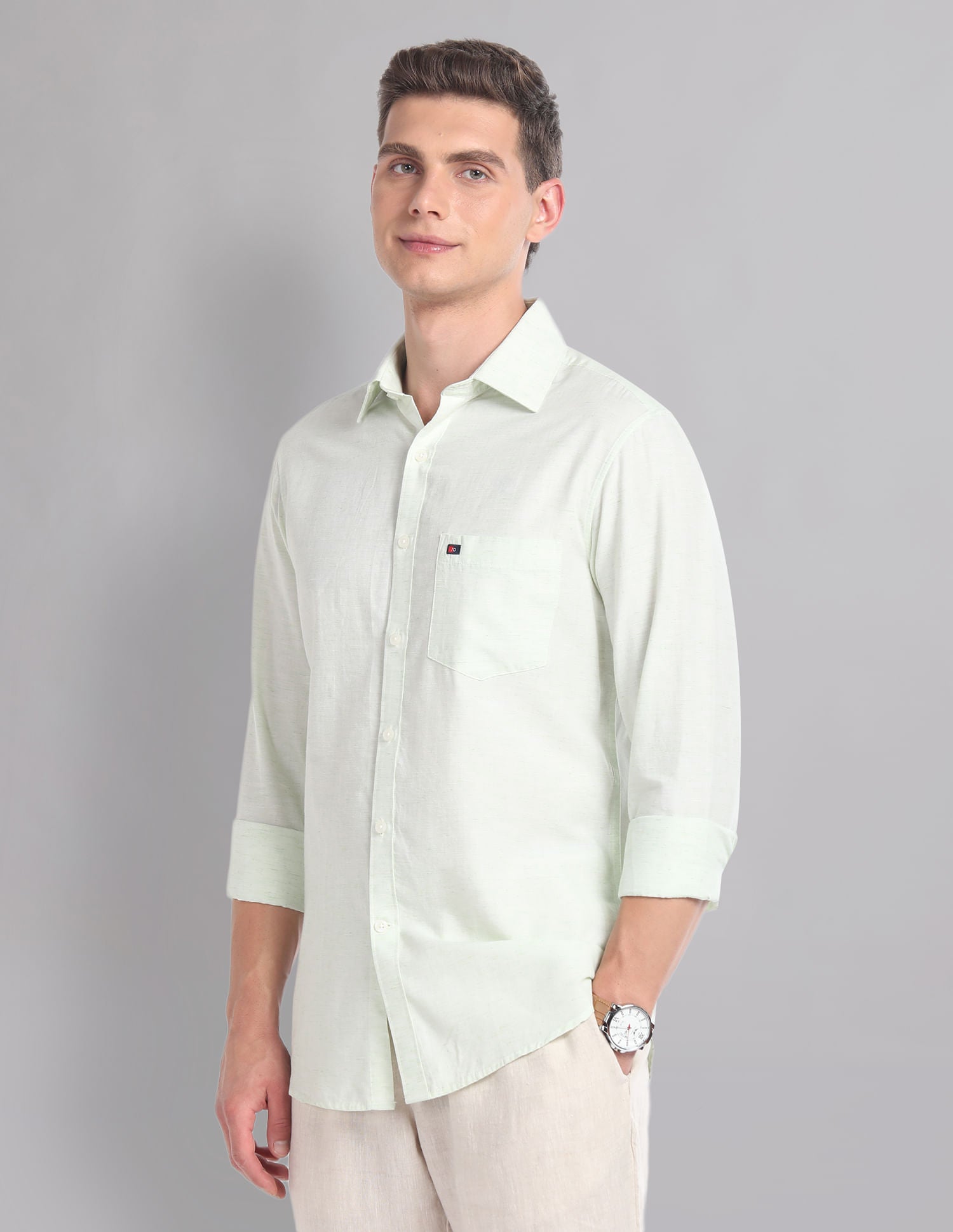 Urban Drift Modern Slim Fit Heathered Summer Shirt