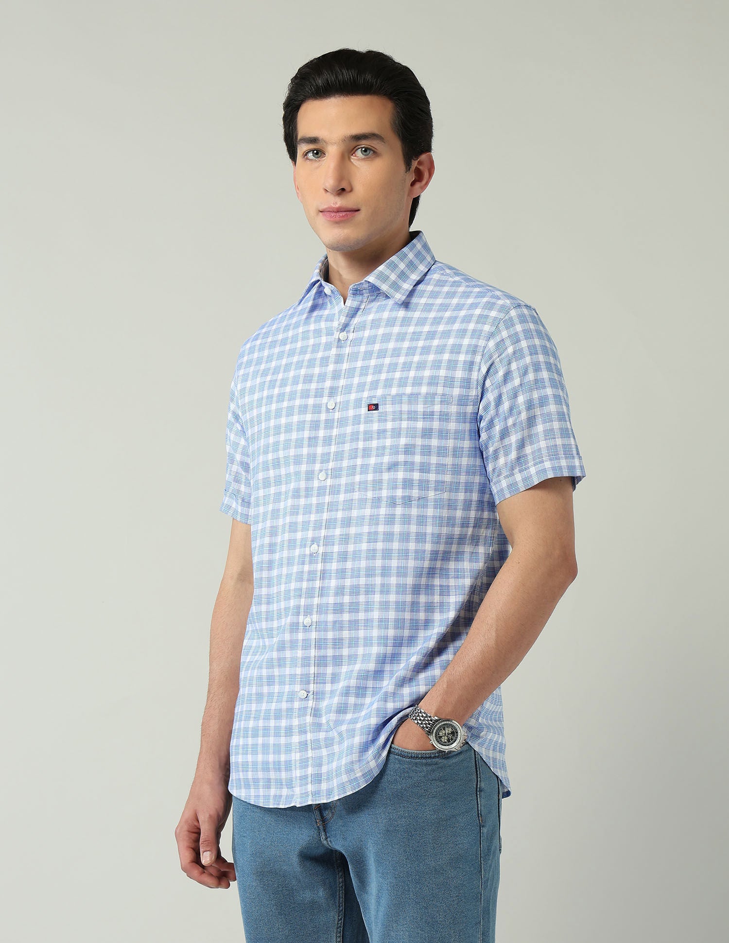 City Chronicles Modern Slim Fit Tartan Checked Shirt
