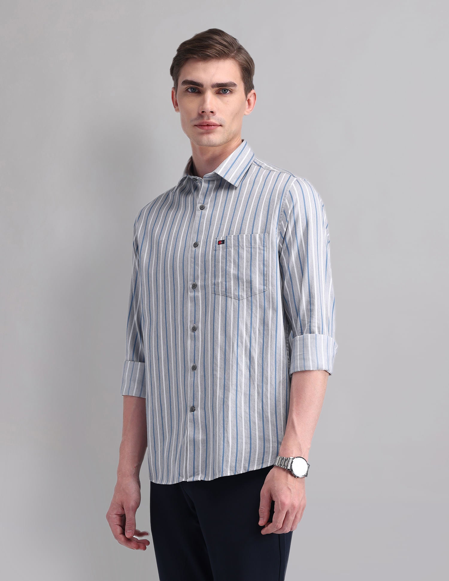 Stylish Modern Slim Fit Striped Shirt