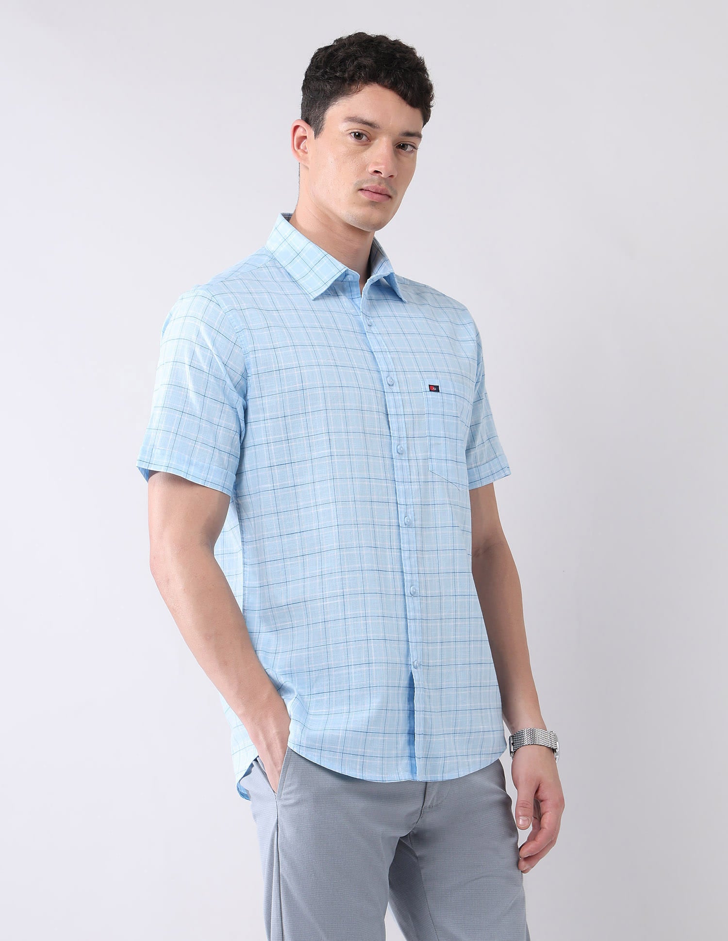 City Chronicles Modern Slim Fit Tartan Checked Shirt