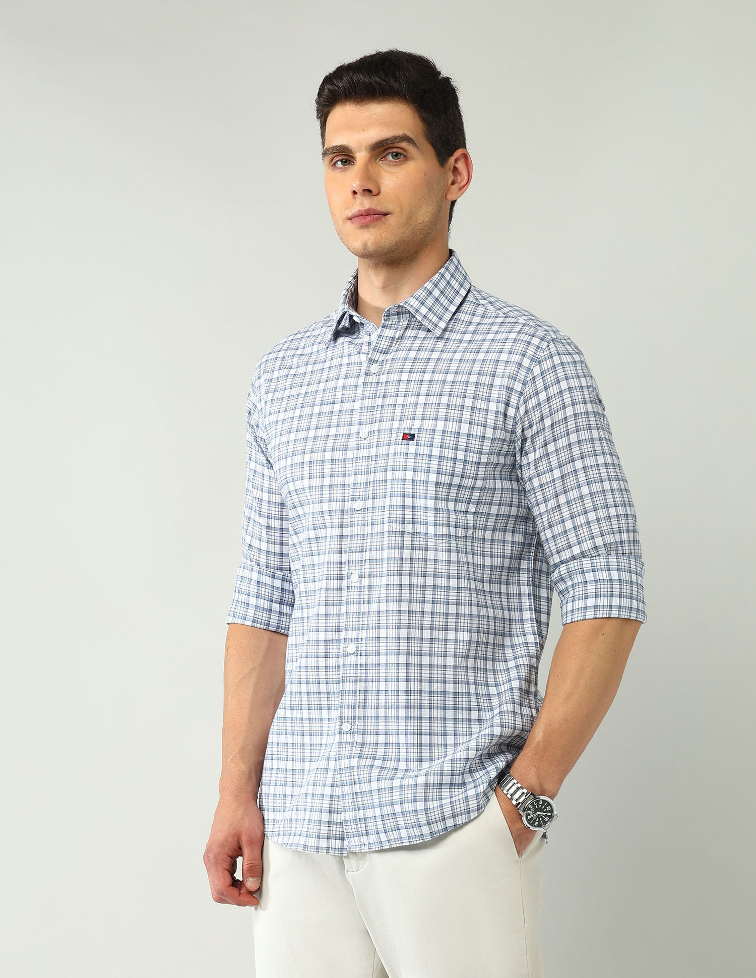 City Chronicles Modern Slim Fit Tartan Checked Shirt
