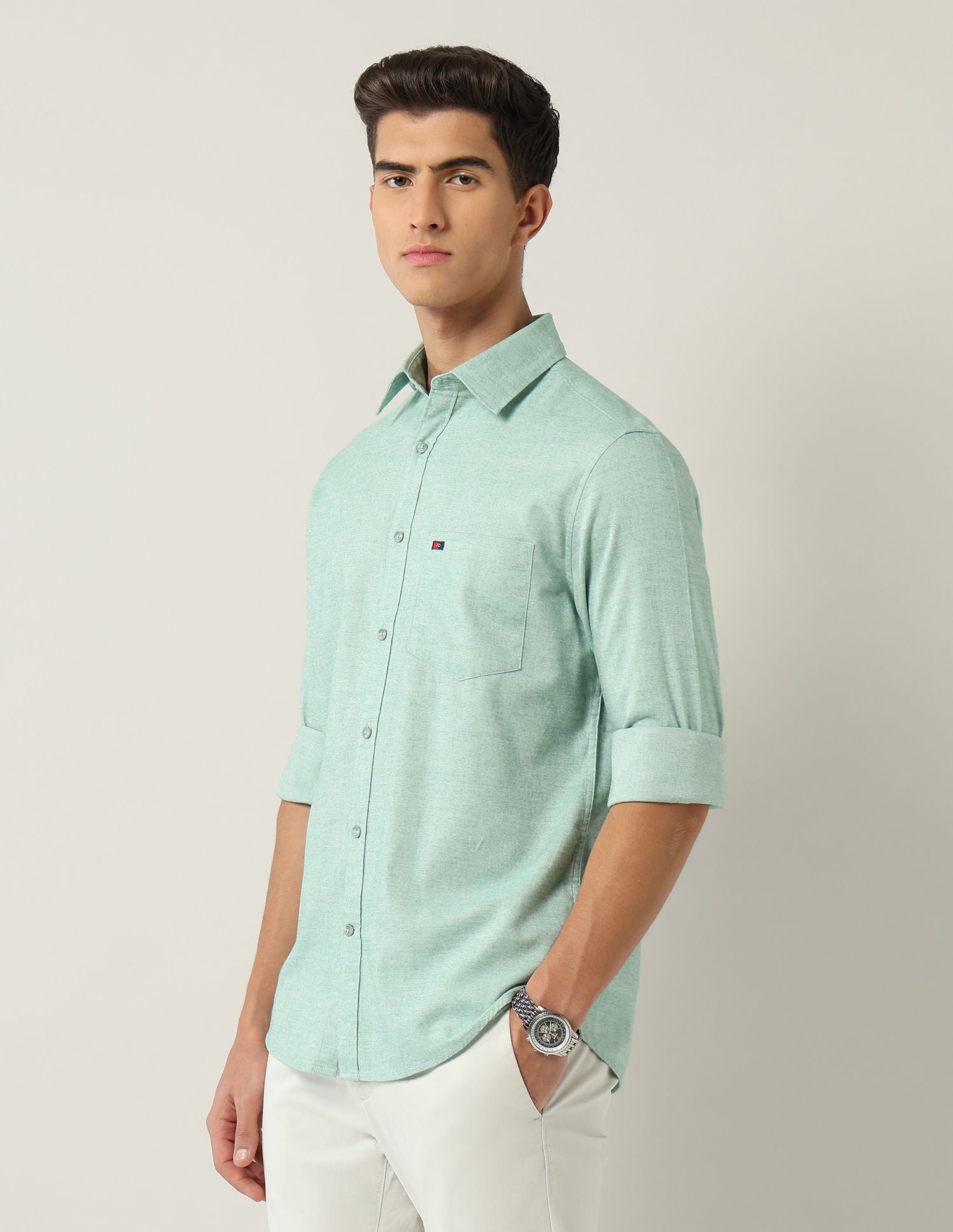Regular Modern Slim Fit Solid Shirt