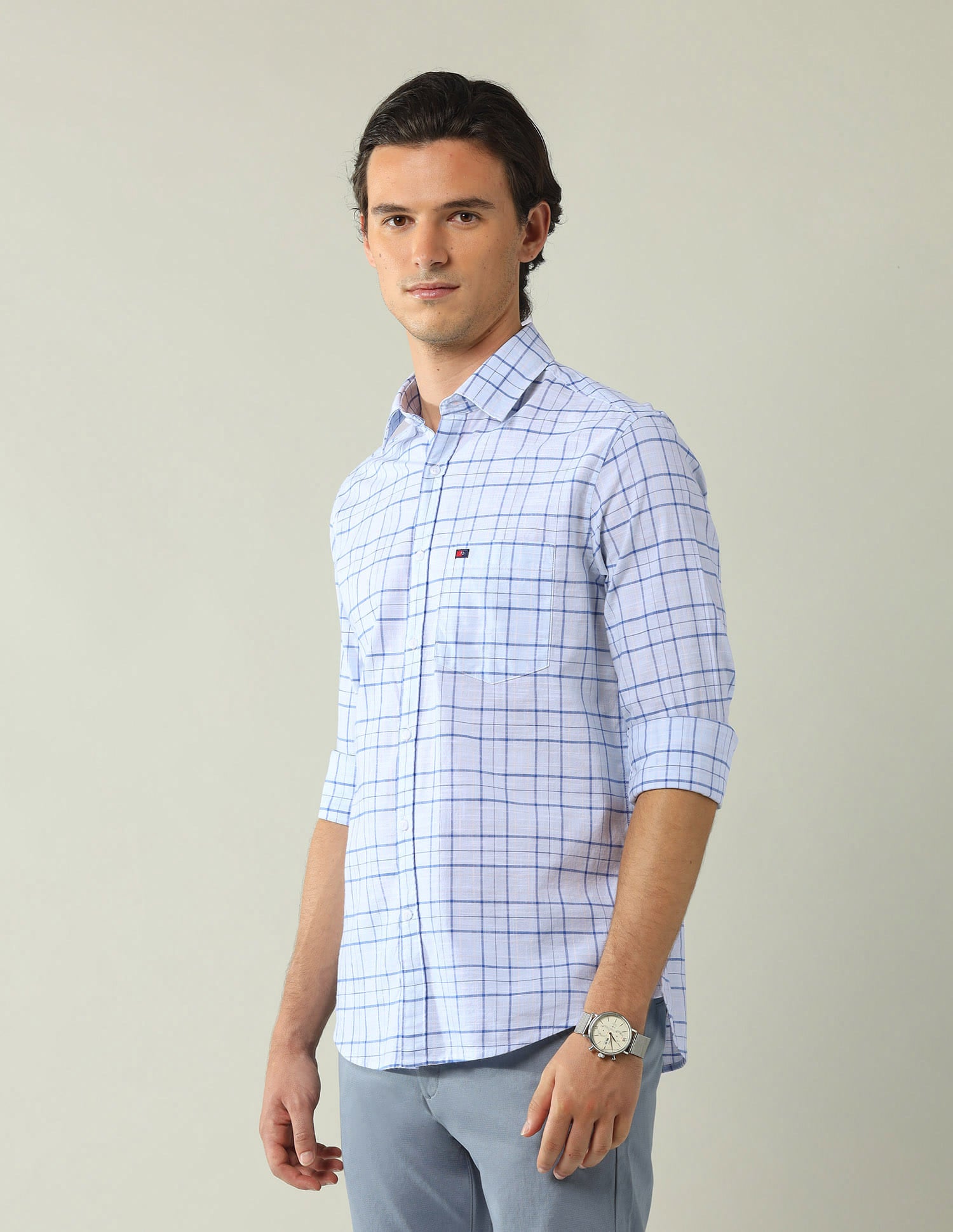 City Chronicles Modern Slim Fit Tartan Checked Shirt