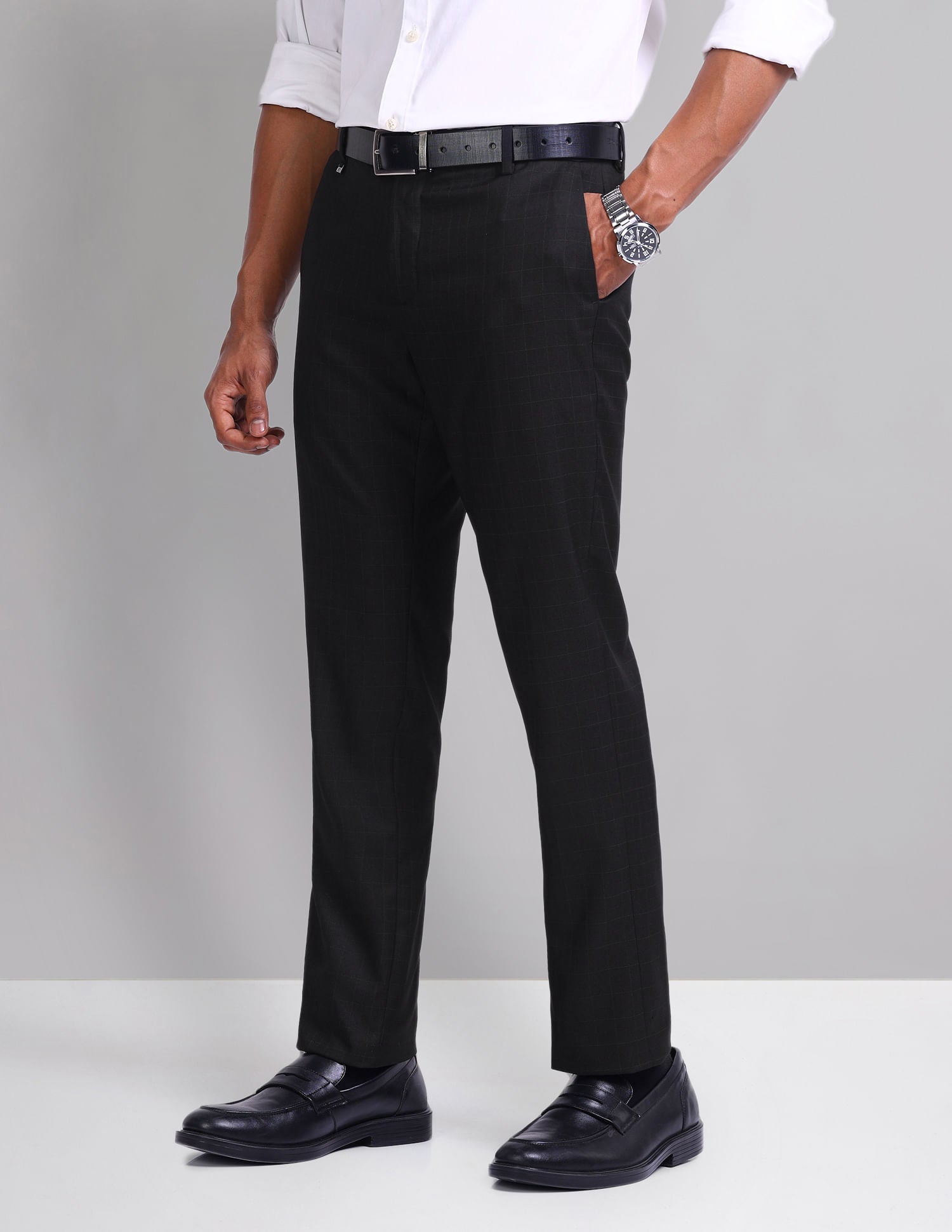 Office Pulse Smart Flex Checked Trousers