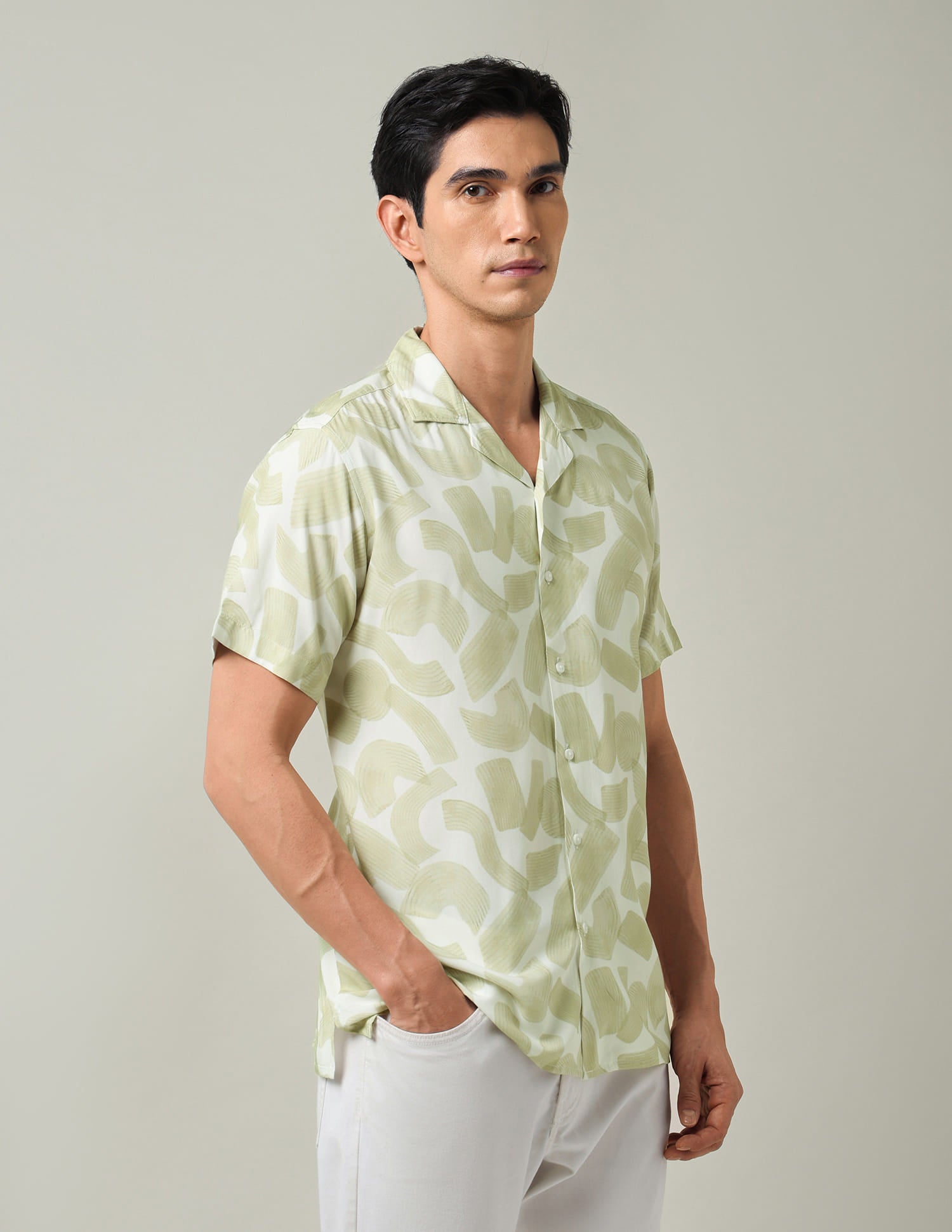 Sophisticated Geometric Print Slim Fit Shirt