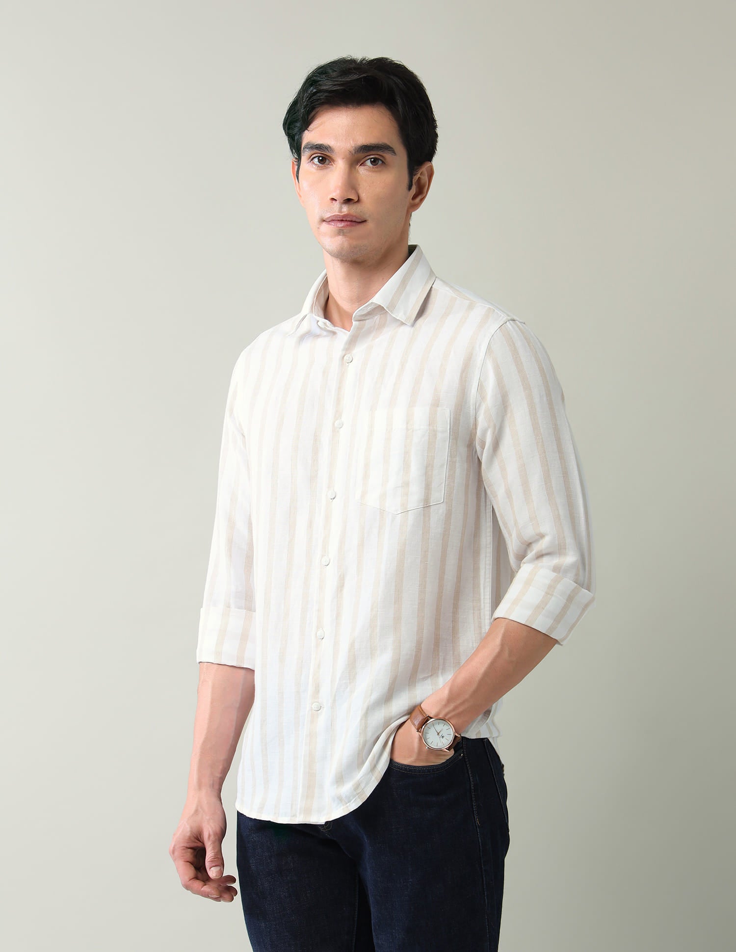 Vertical Striped Slim Fit Shirt