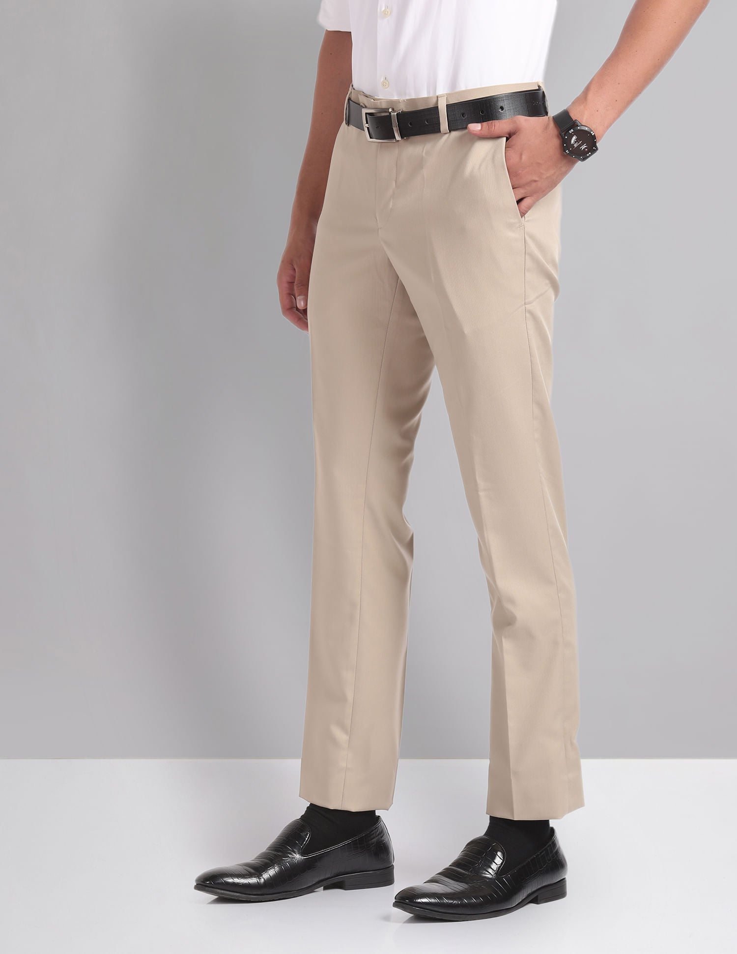 Classic Slim Fit Dobby Formal Trousers