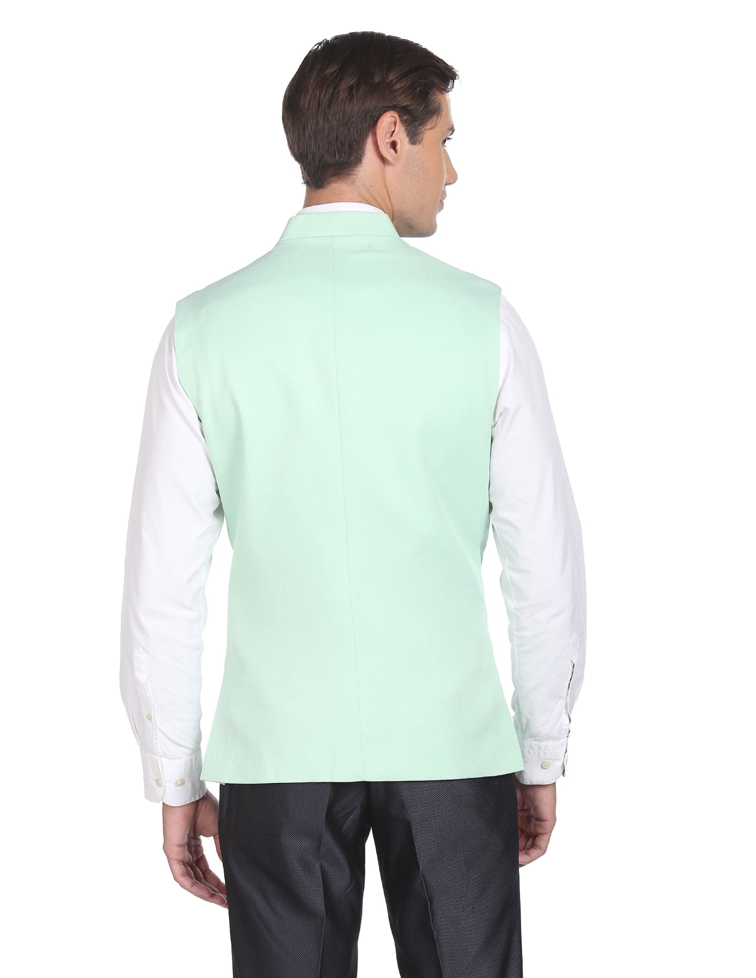 Fashion-Edged Textured Tailored Regular Fit Nehru Jacket