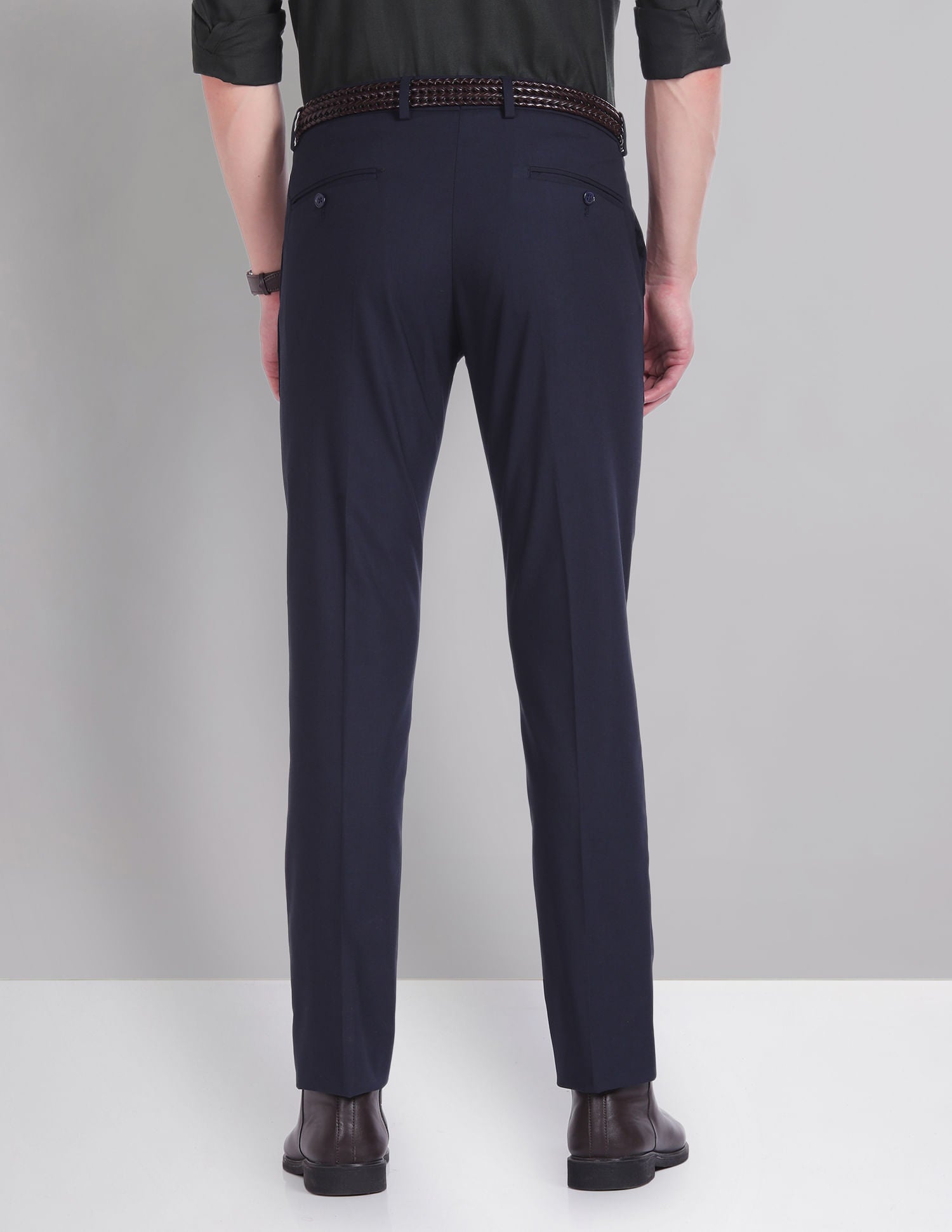 Corporate Ready Slim Fit Solid Formal Trousers