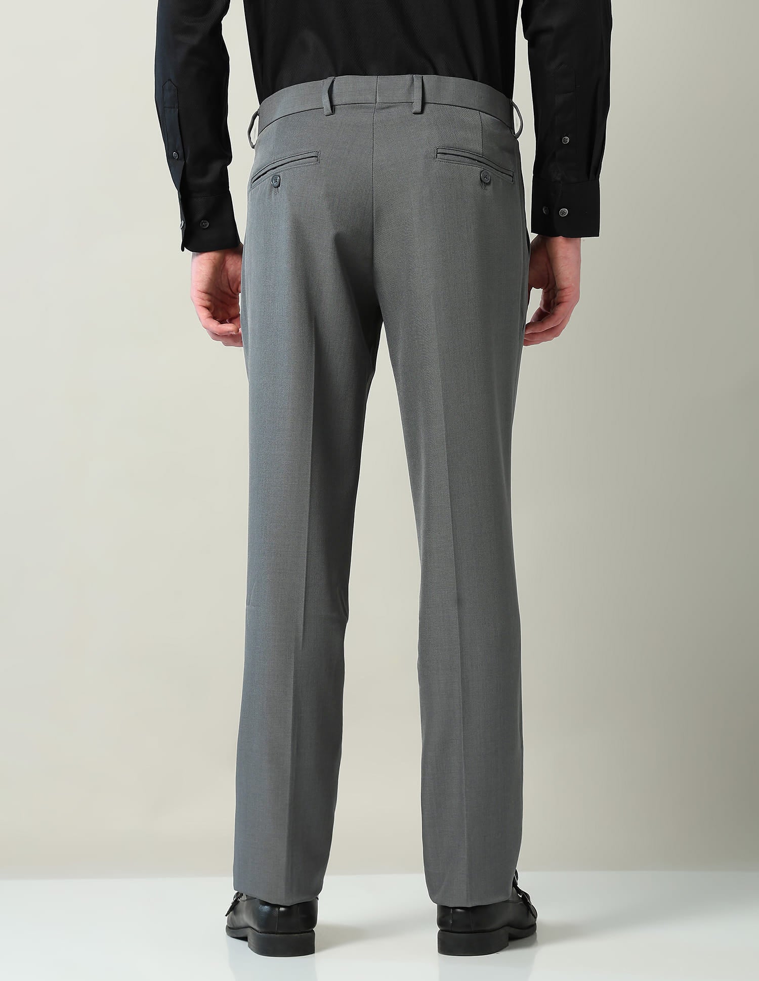 Mid Rise Pleated Formal Trousers