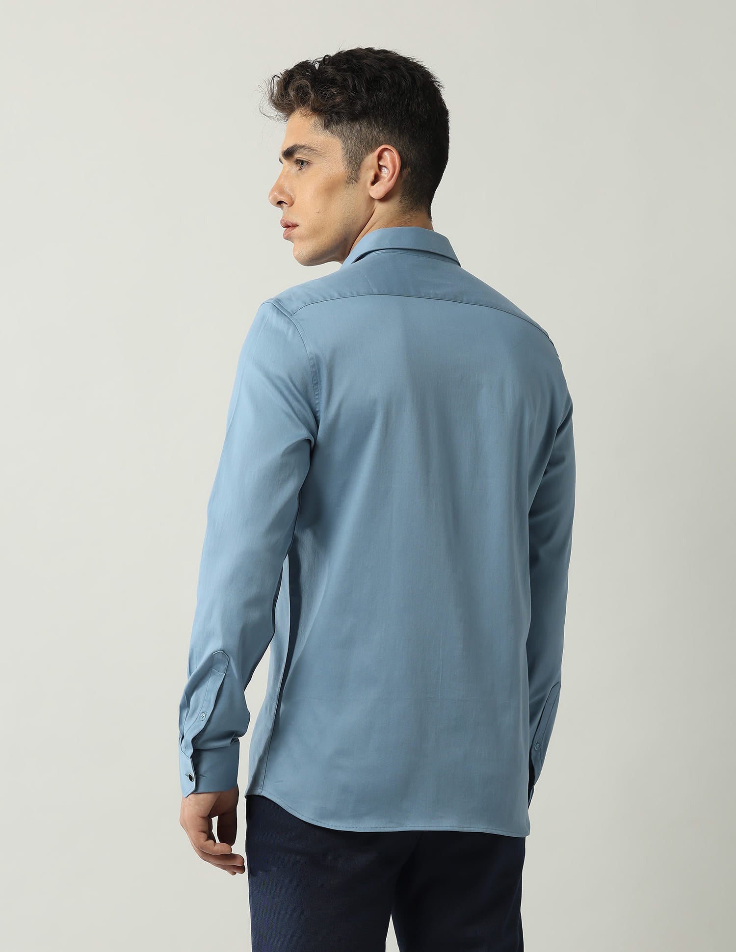 Slim Fit Satin Solid Shirt