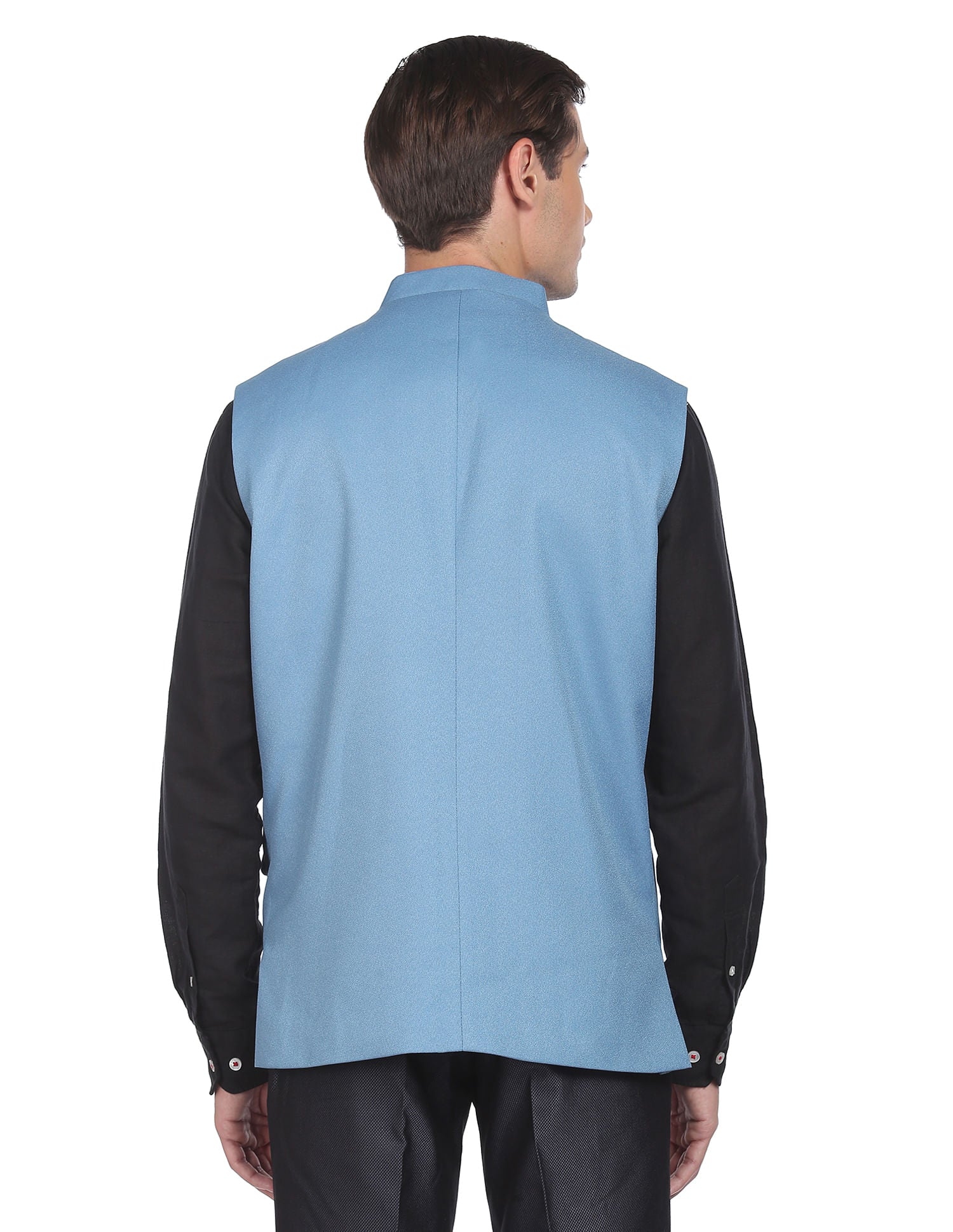 Fashion-Edged Textured Tailored Regular Fit Nehru Jacket